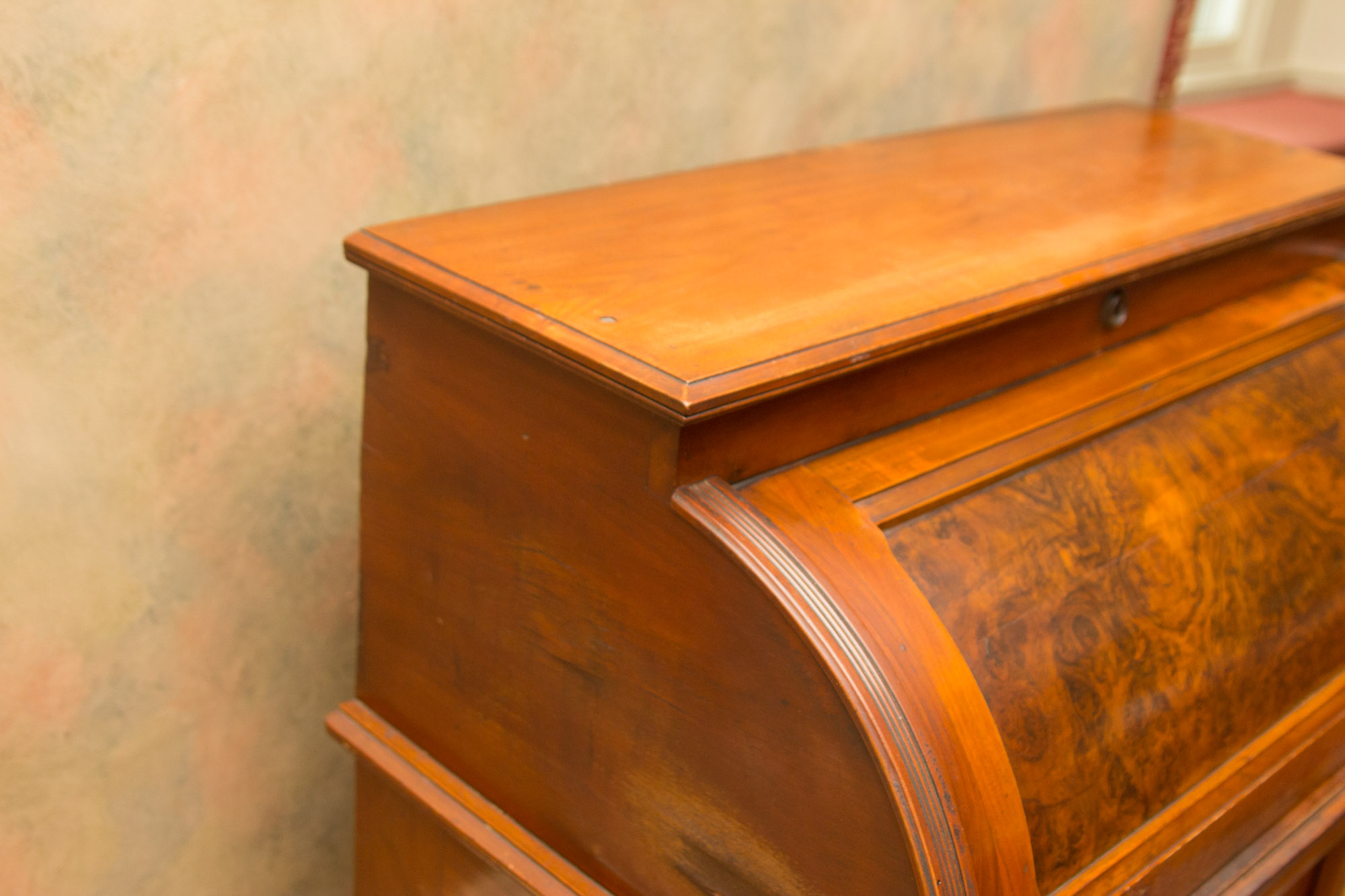 Antique Eastlake Walnut Cylinder Roll Top Desk