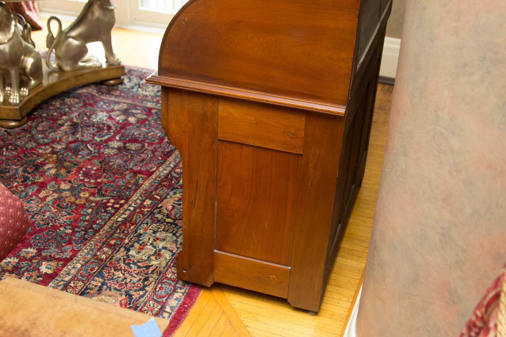 Antique Eastlake Walnut Cylinder Roll Top Desk