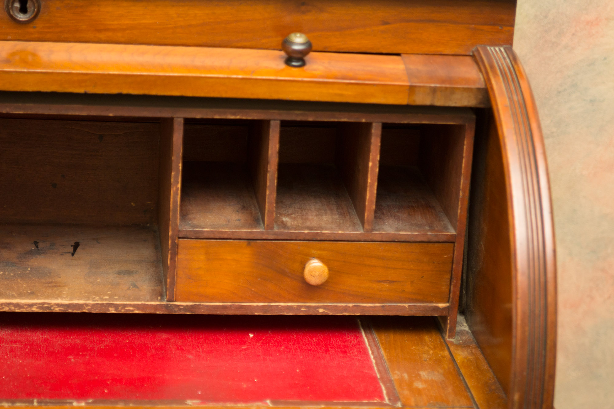 Antique Eastlake Walnut Cylinder Roll Top Desk
