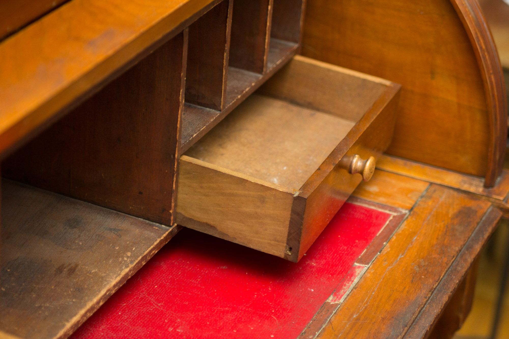 Antique Eastlake Walnut Cylinder Roll Top Desk