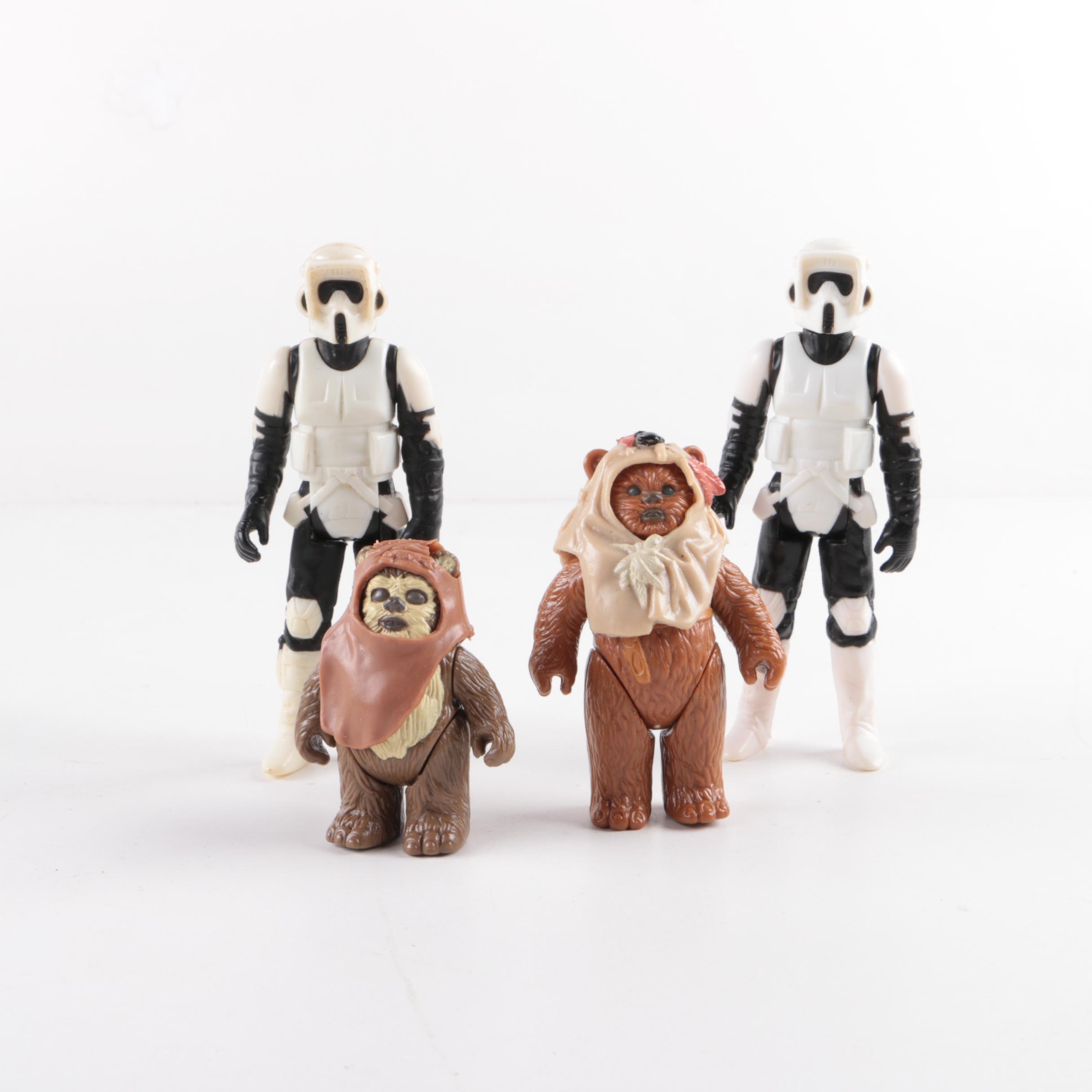 1980s Kenner Star Wars "Endor Trooper" and "Ewok" Action Figures