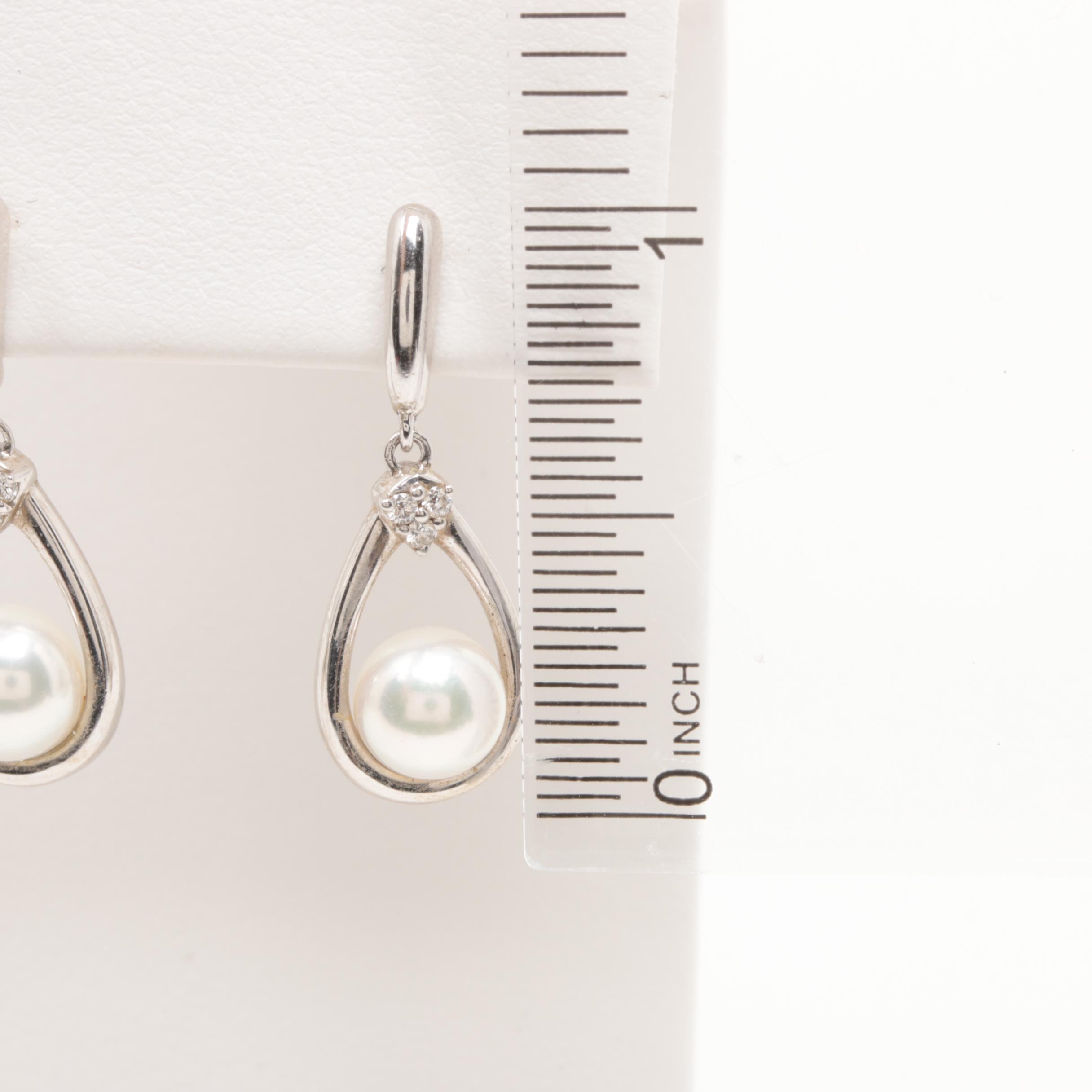 Mikimoto Sea Magic Collection Sterling Silver Cultured Pearl Earrings