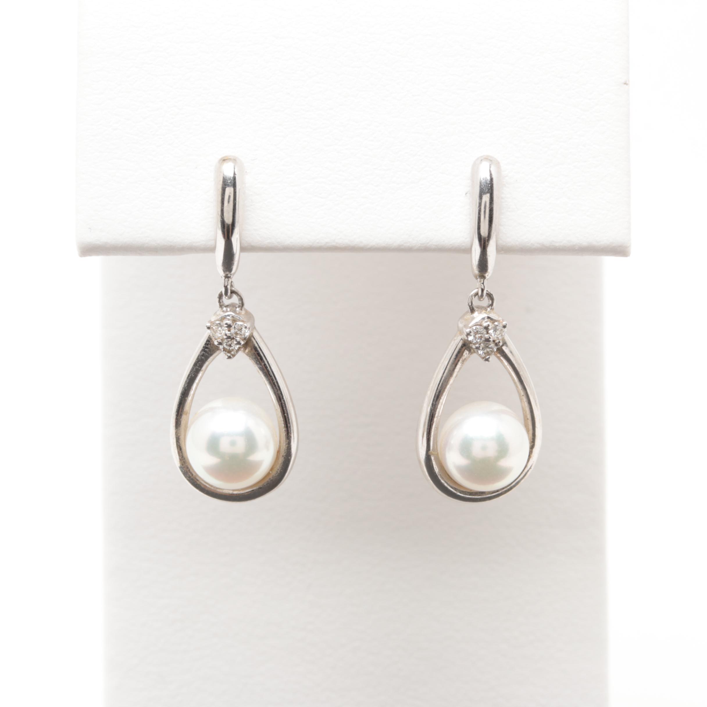 Mikimoto Sea Magic Collection Sterling Silver Cultured Pearl Earrings