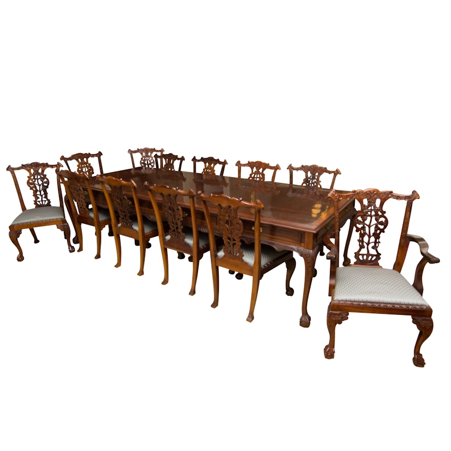 Chippendale Claw Foot Dining Table and Chairs Set