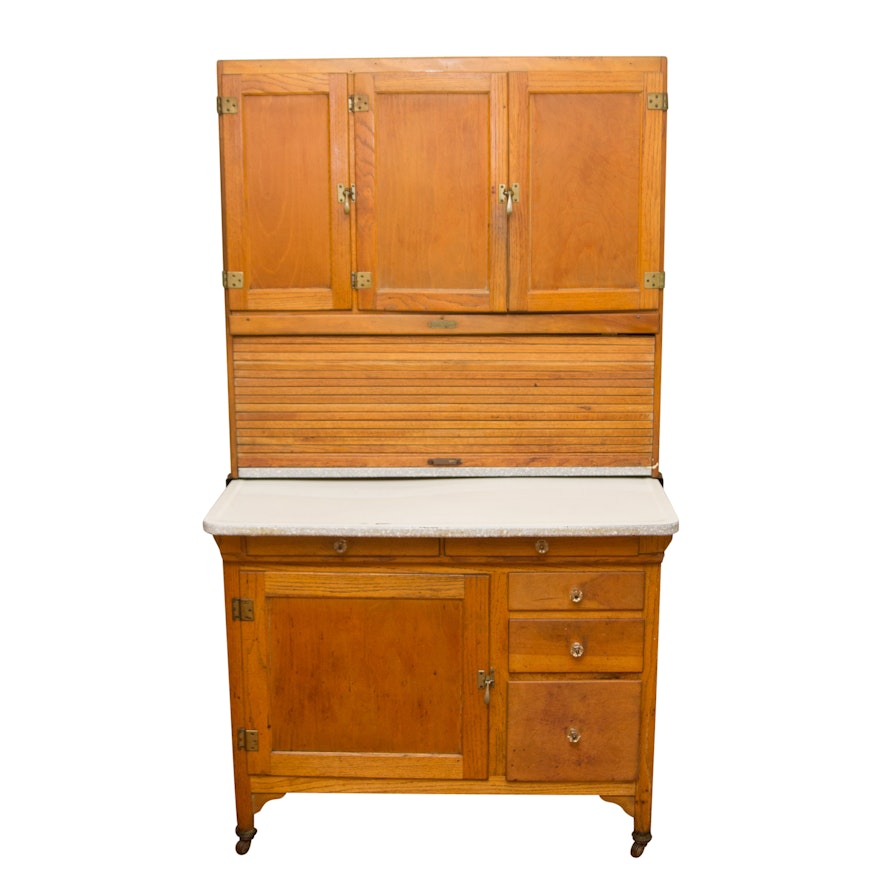 Vintage Oak Hoosier Style Kitchen Cabinet by Sellers