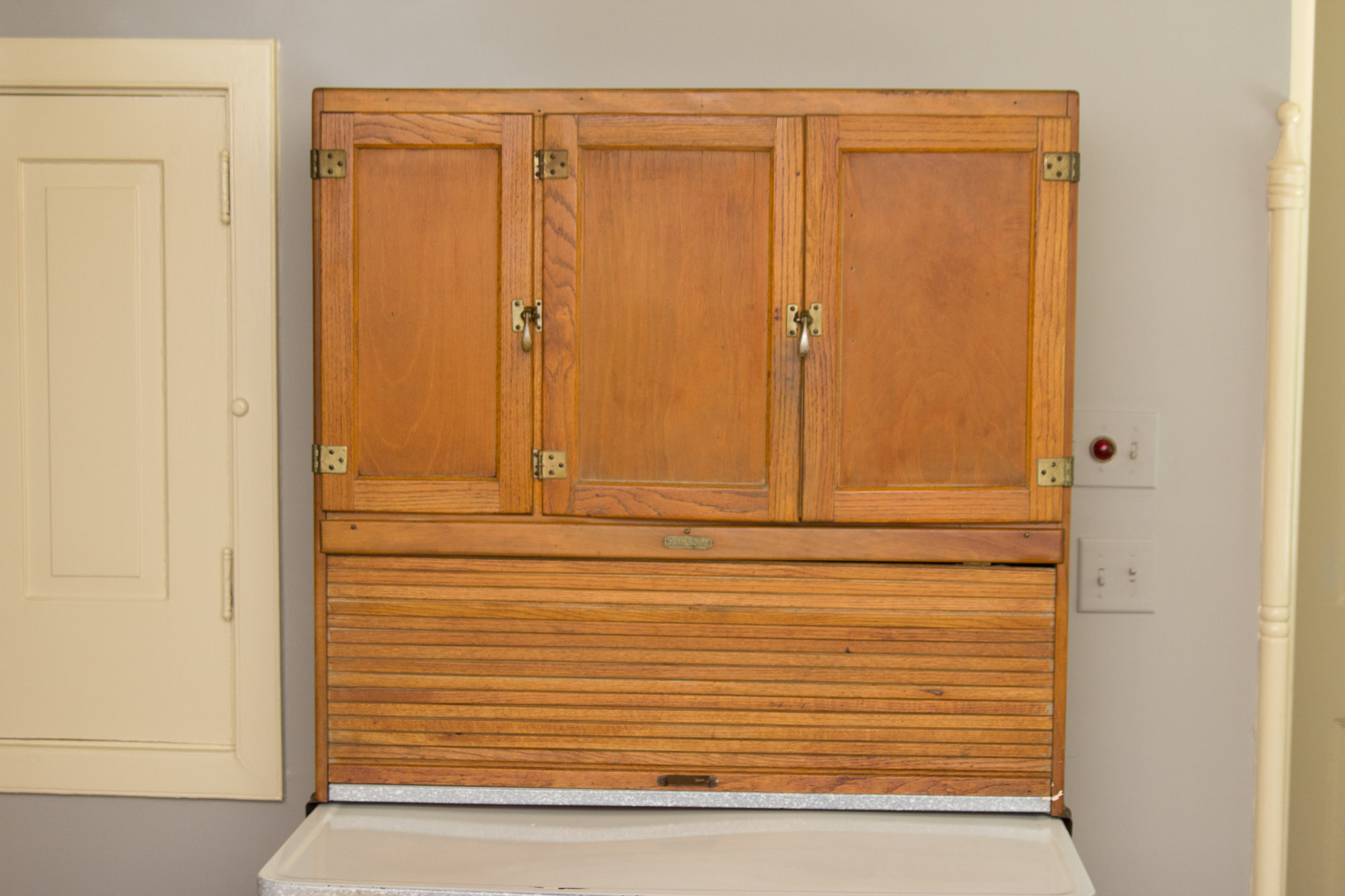 Vintage Oak Hoosier Style Kitchen Cabinet by Sellers