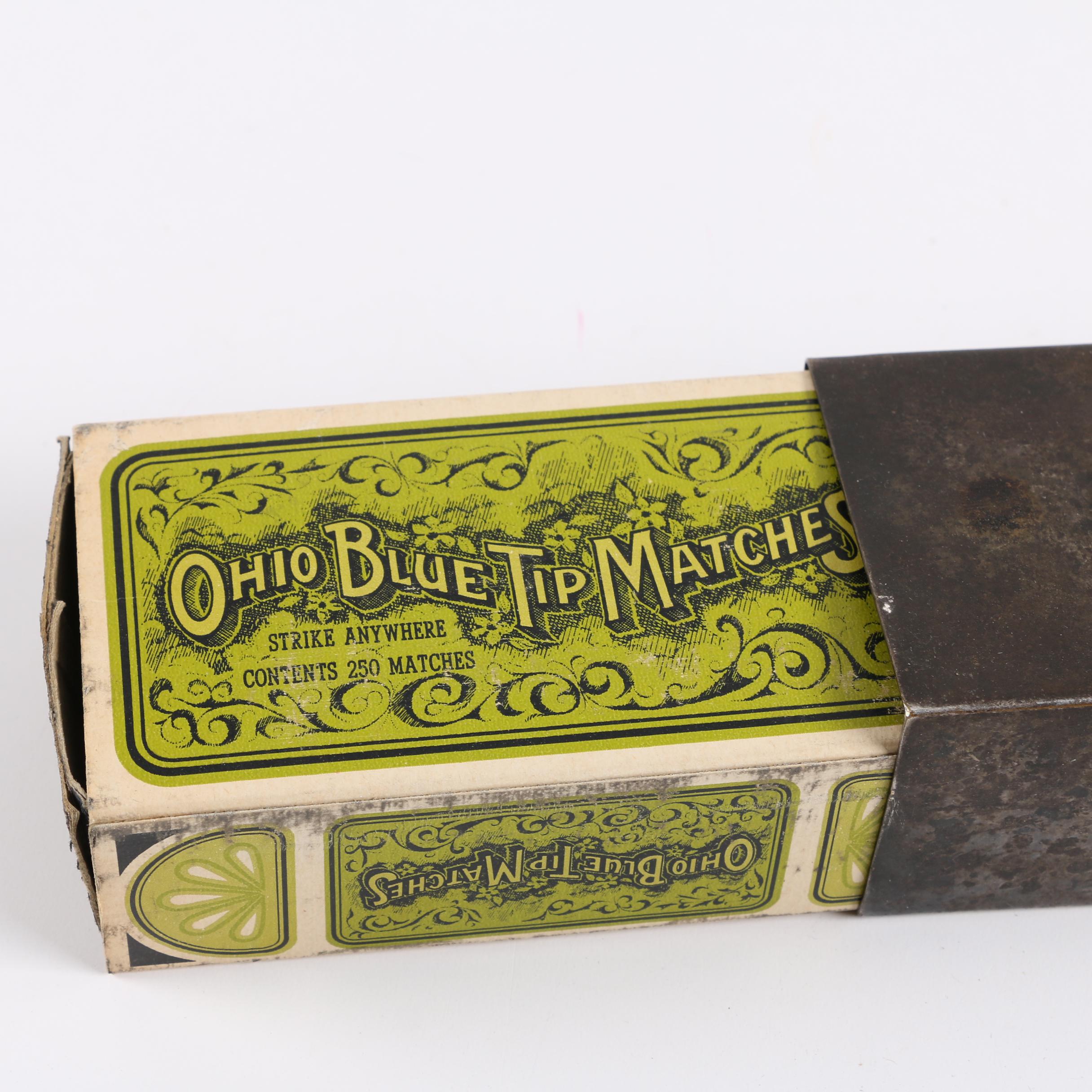 Vintage Lighter, Matchsticks Case and Homemade Flute