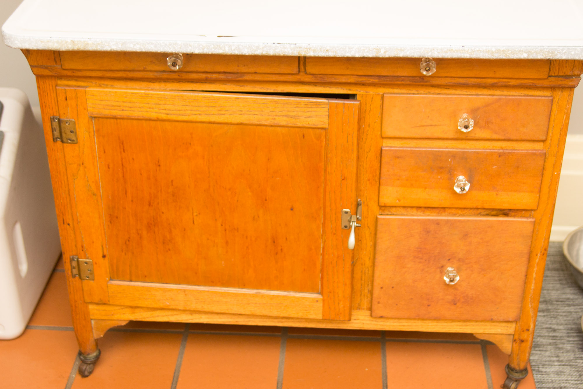 Vintage Oak Hoosier Style Kitchen Cabinet by Sellers