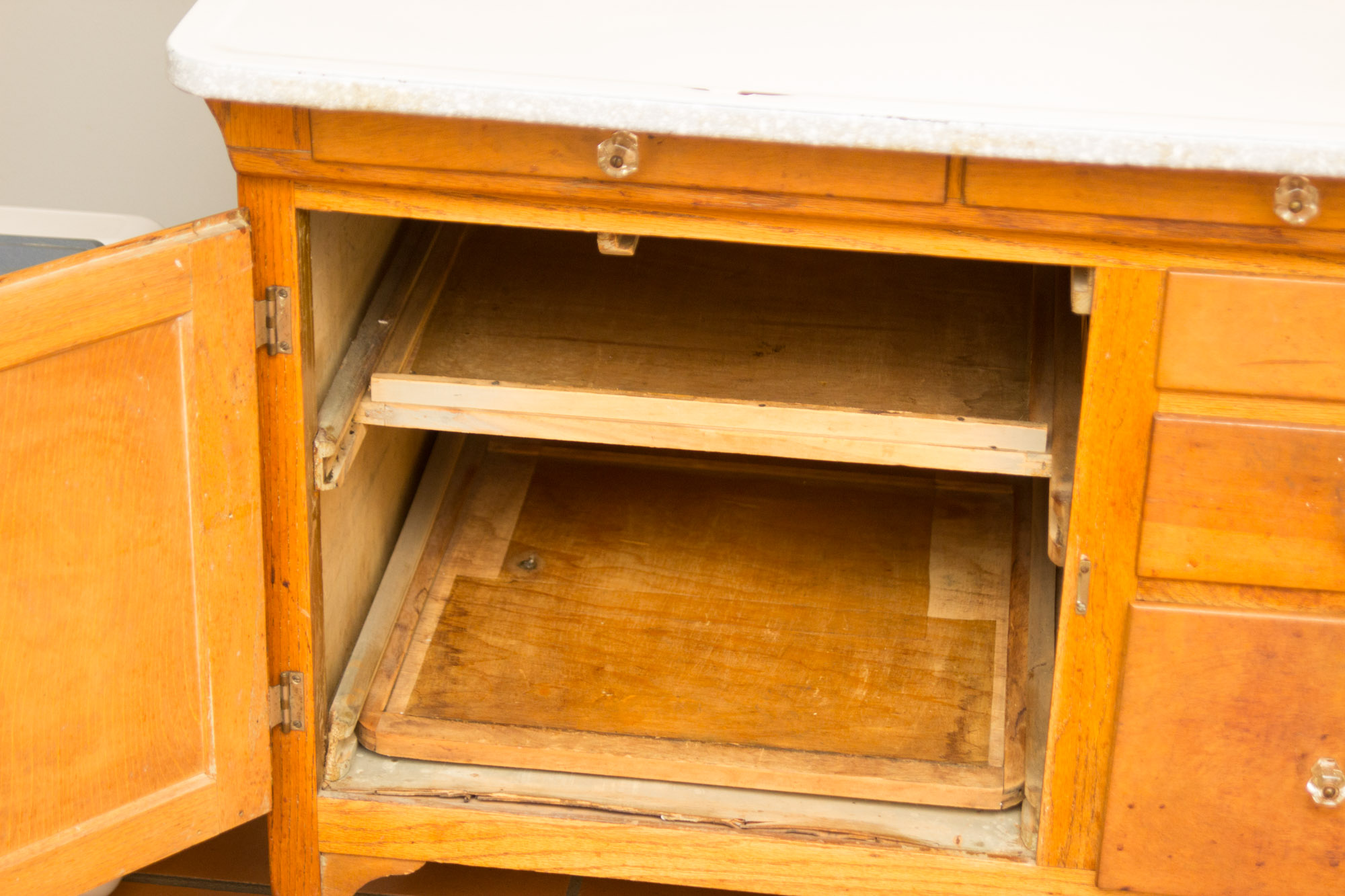 Vintage Oak Hoosier Style Kitchen Cabinet by Sellers