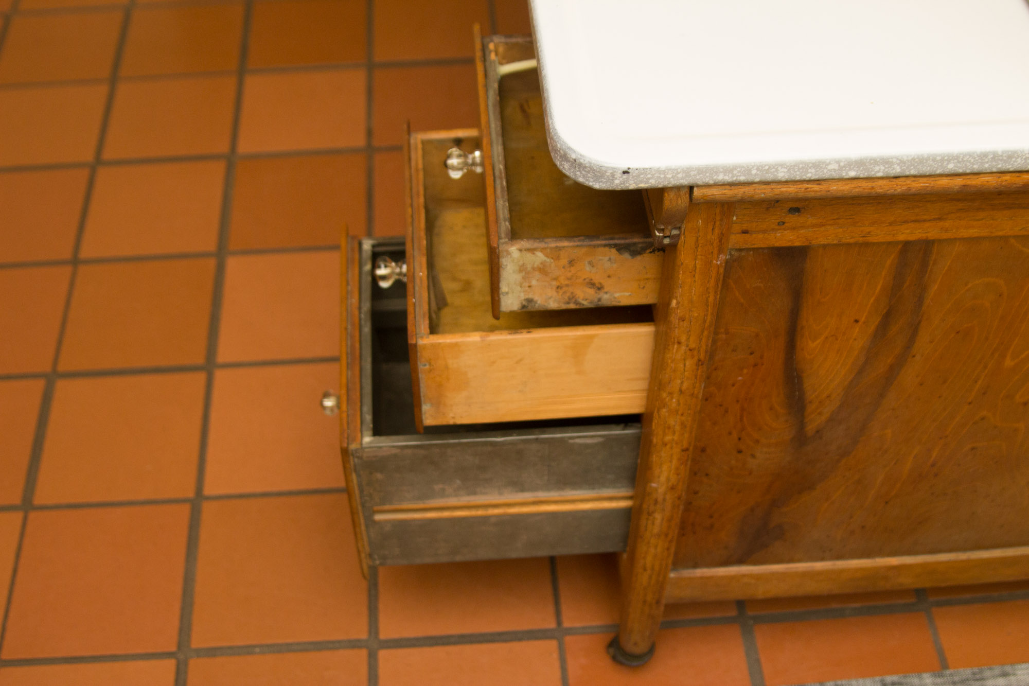 Vintage Oak Hoosier Style Kitchen Cabinet by Sellers