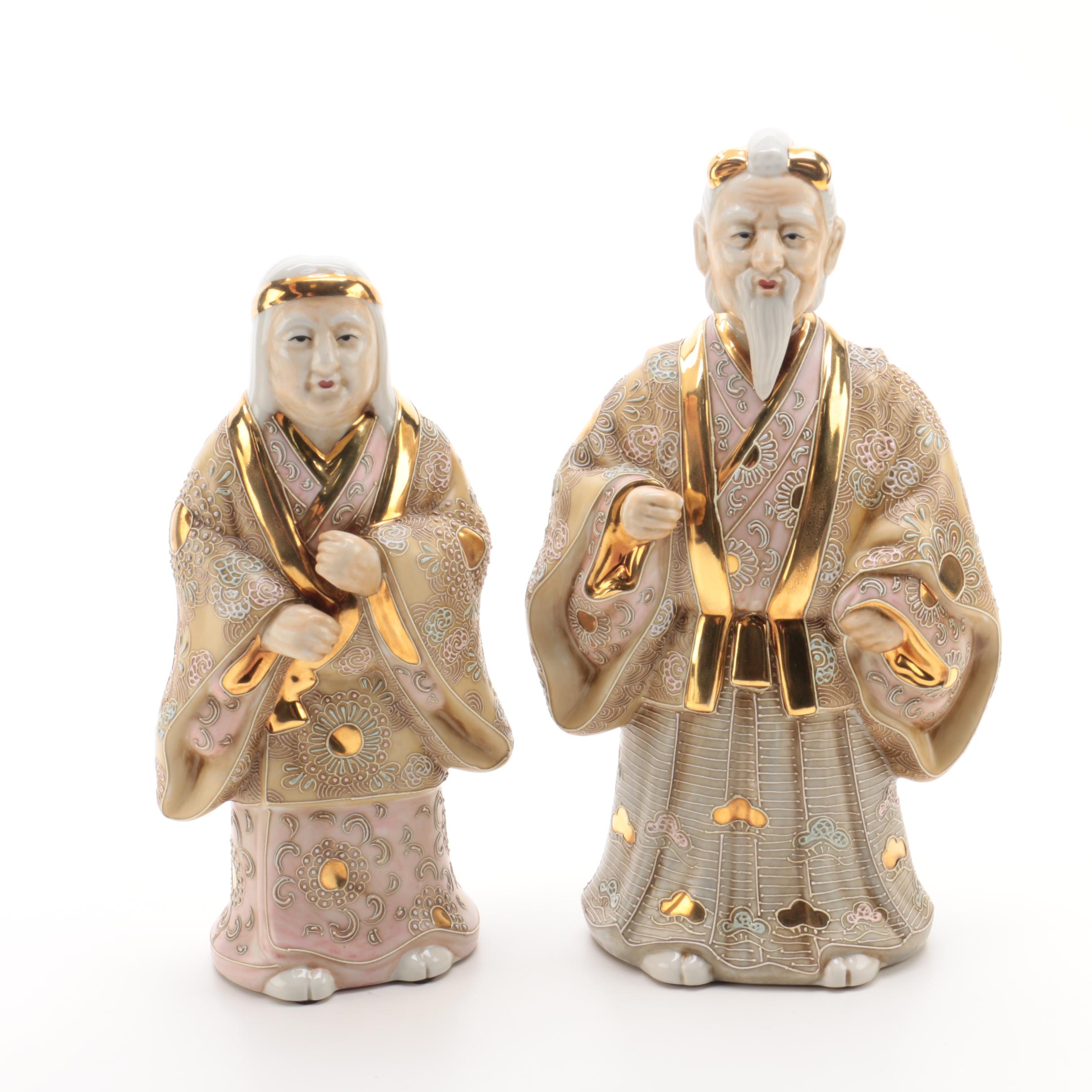 Japanese Porcelain Couple Figurines