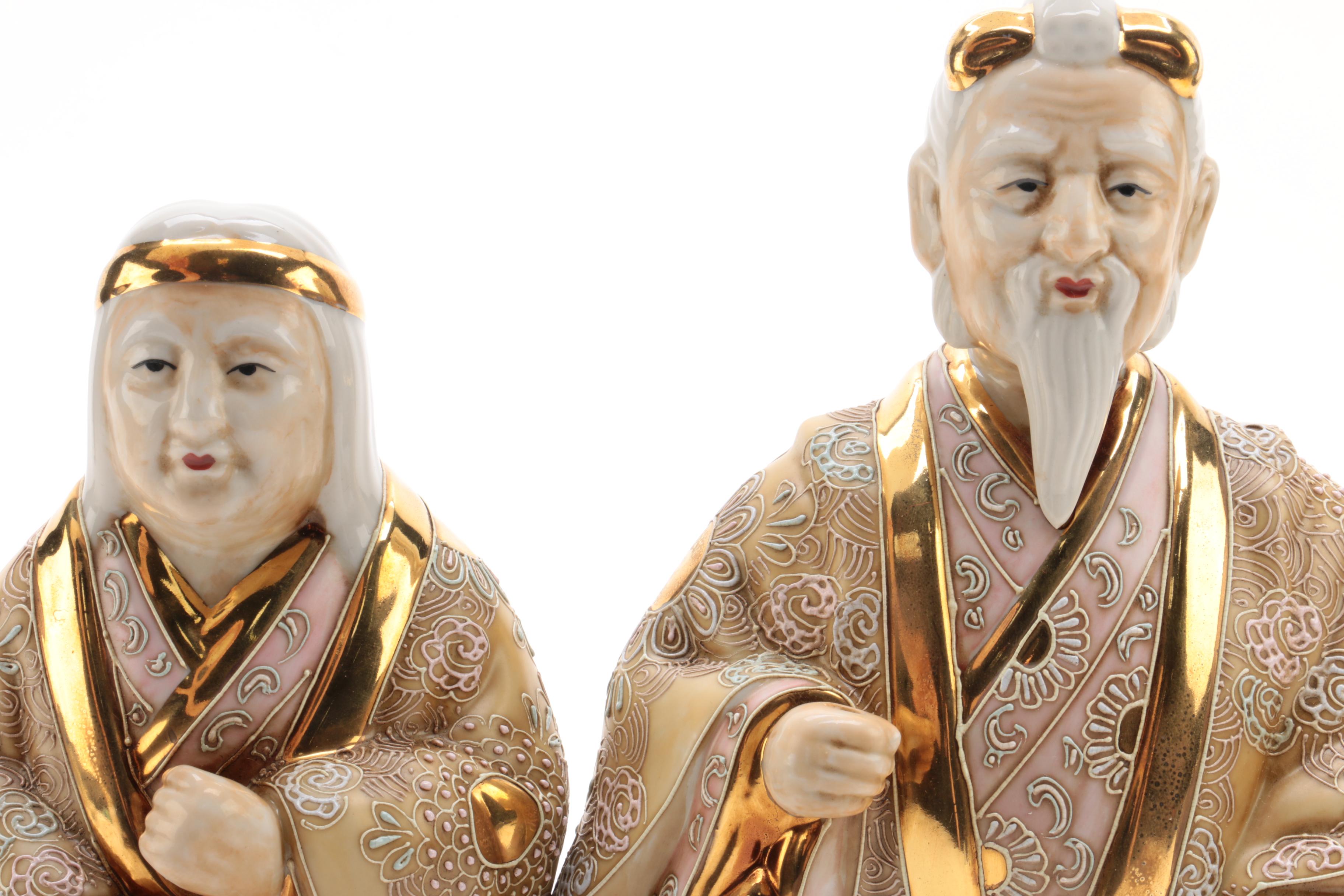 Japanese Porcelain Couple Figurines