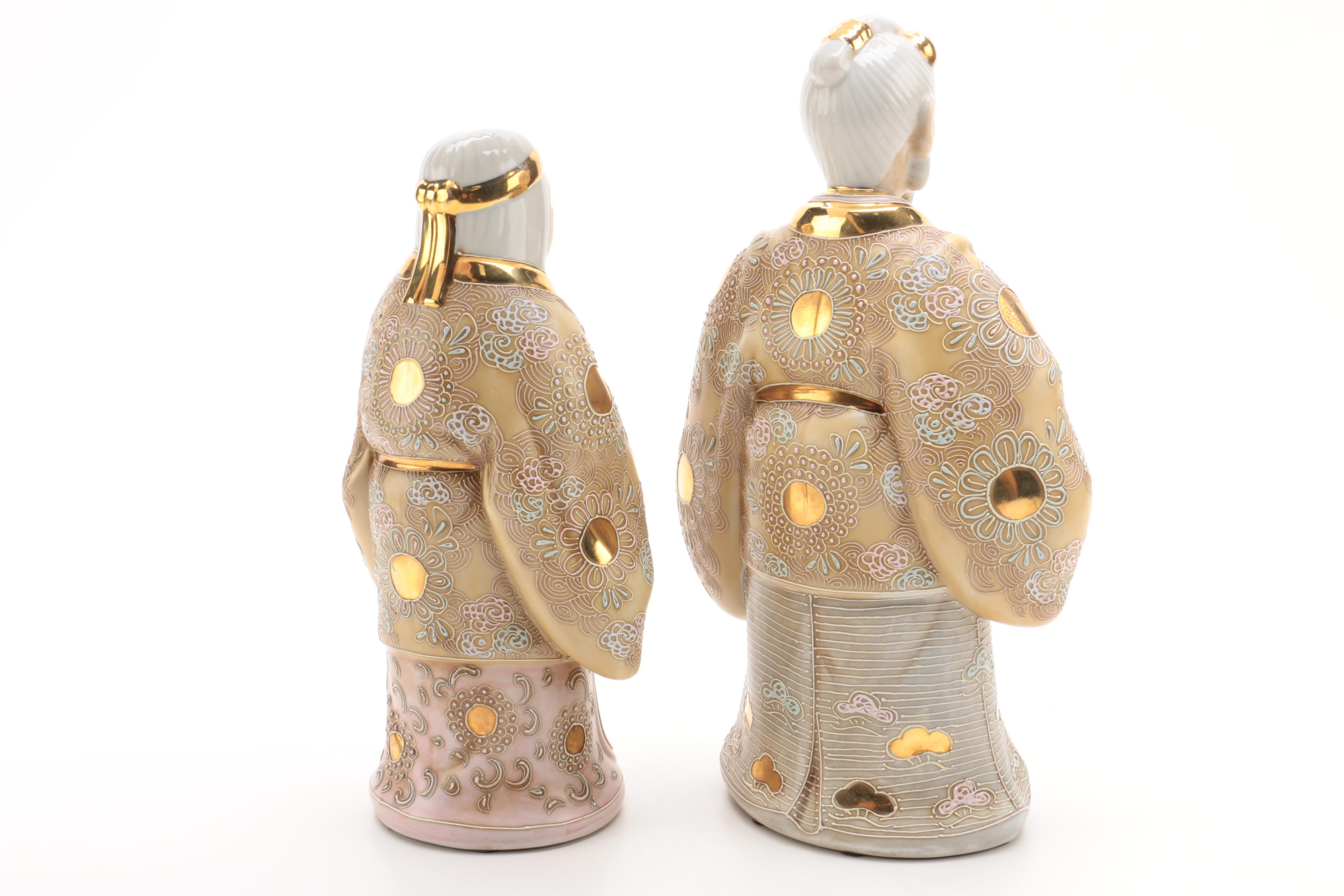 Japanese Porcelain Couple Figurines