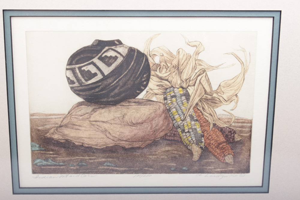 Dorothy Lundquist Hand Colored Etchings