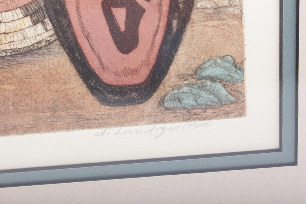 Dorothy Lundquist Hand Colored Etchings