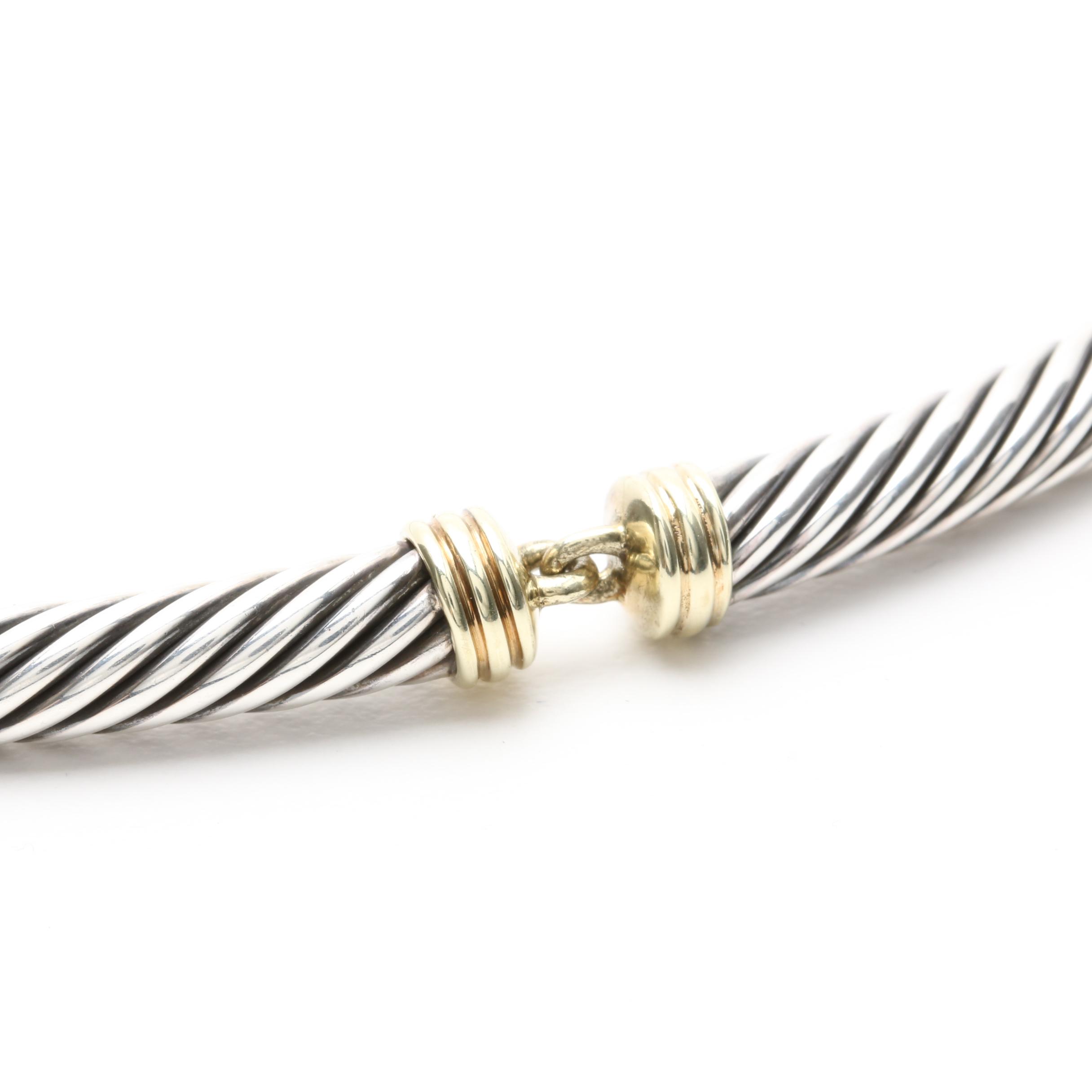 David Yurman Cable Collection Sterling Silver with 14K Gold Accents Necklace