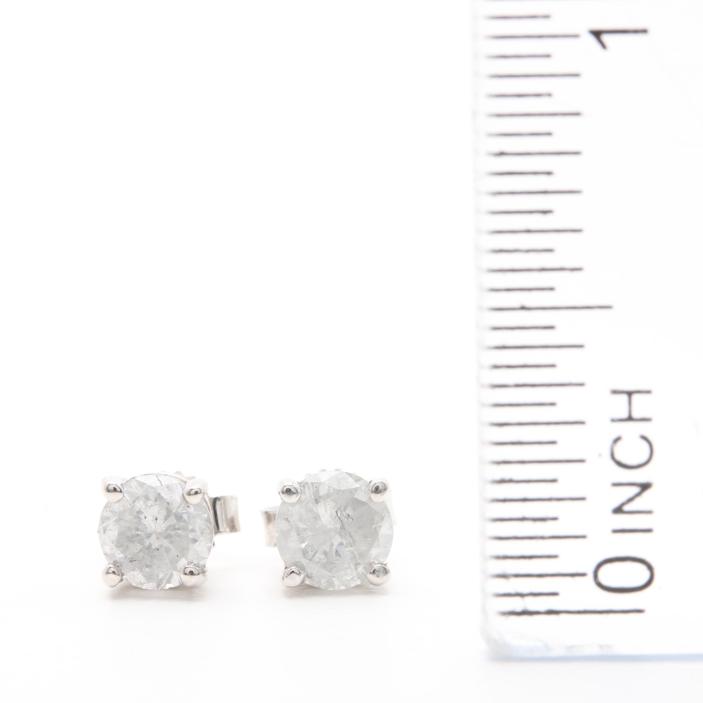 18K White Gold 1.02 CTW Diamond Earrings