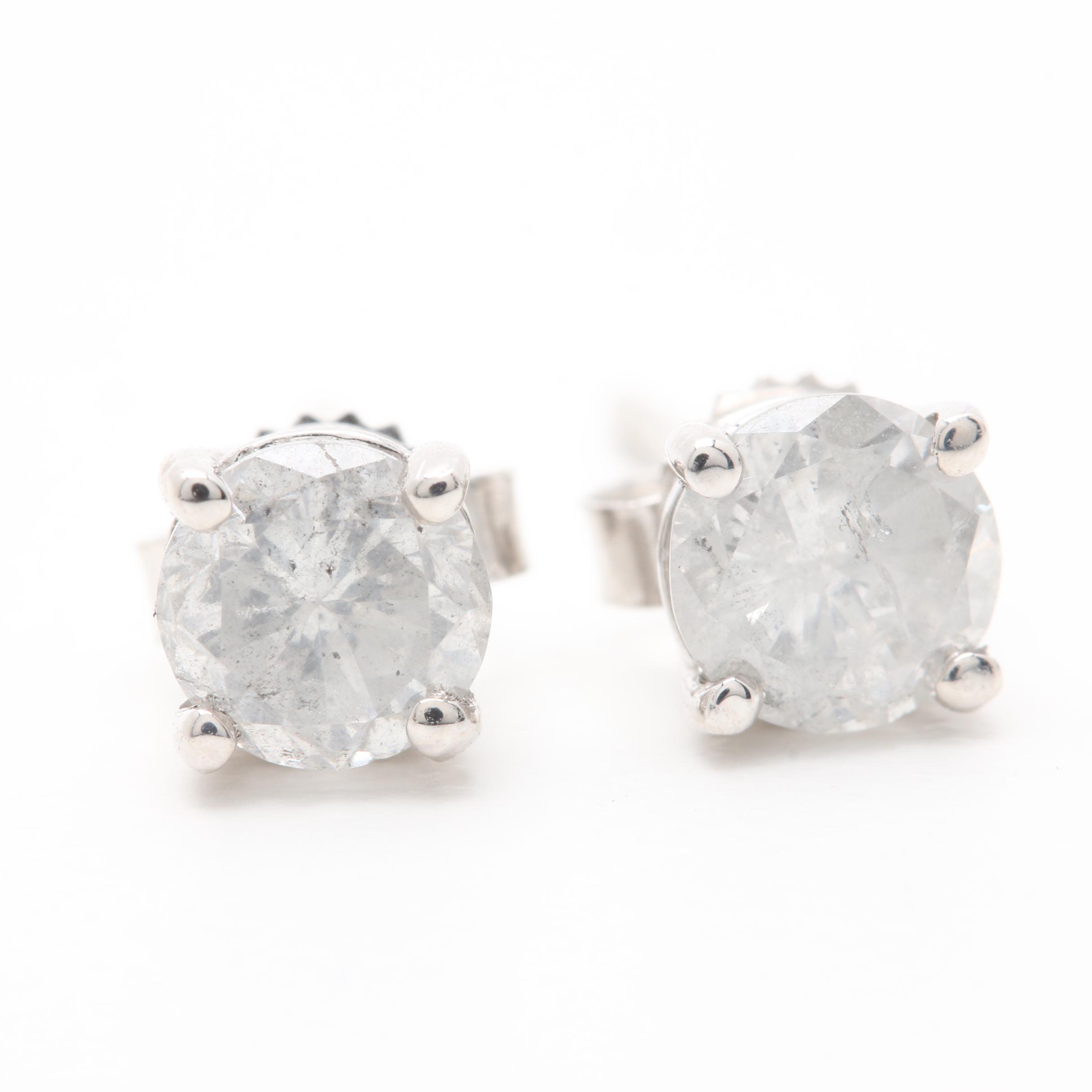 18K White Gold 1.02 CTW Diamond Earrings