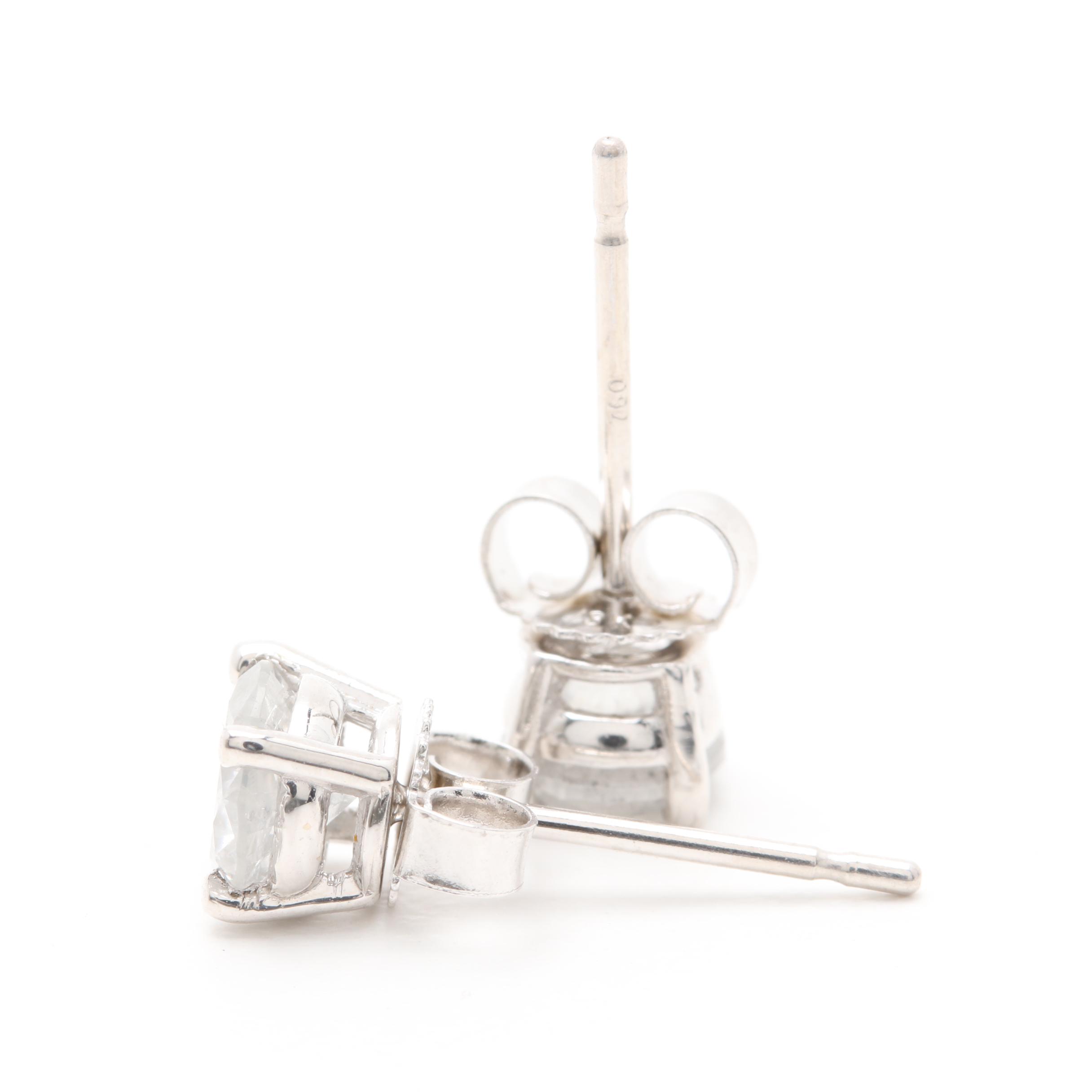 18K White Gold 1.02 CTW Diamond Earrings