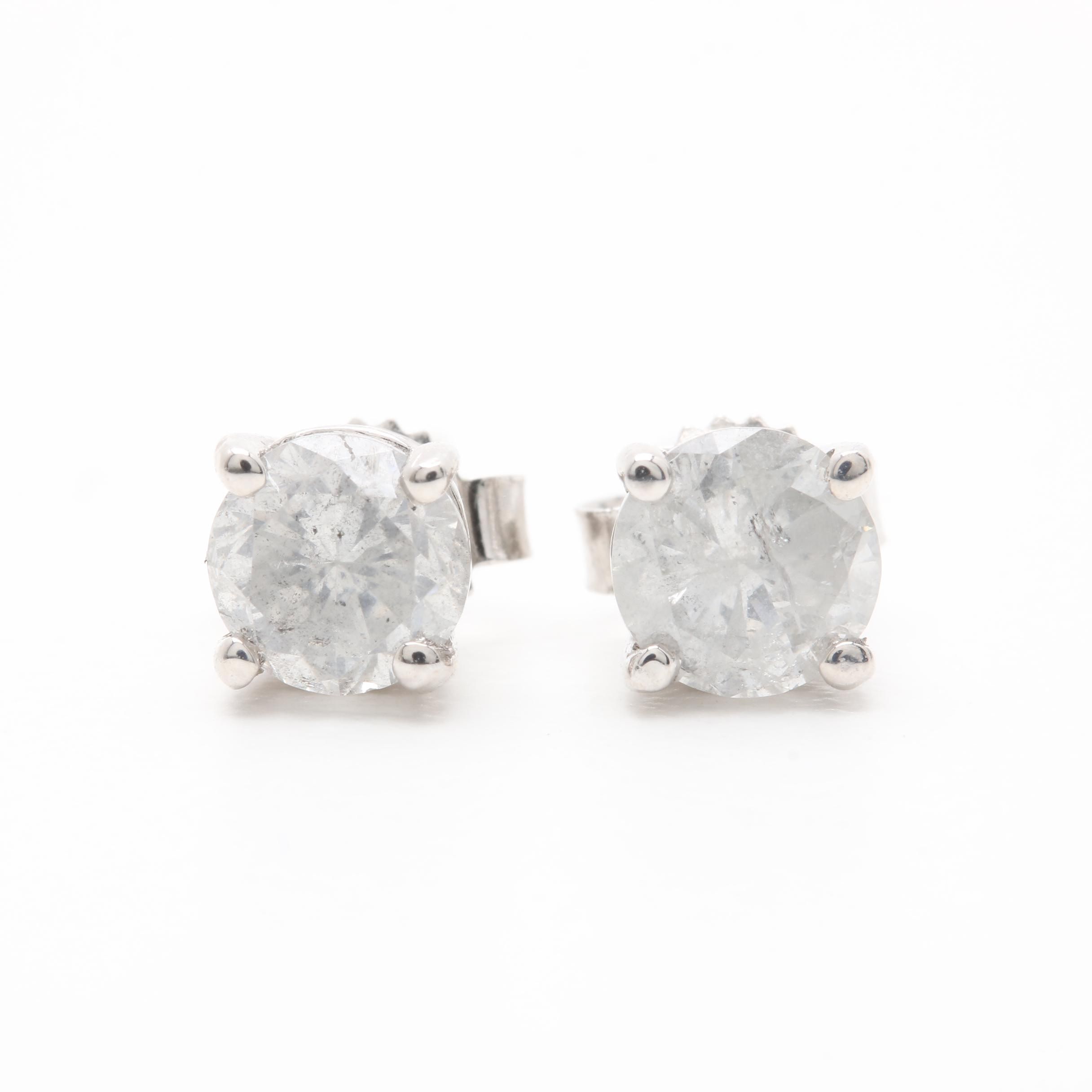 18K White Gold 1.02 CTW Diamond Earrings