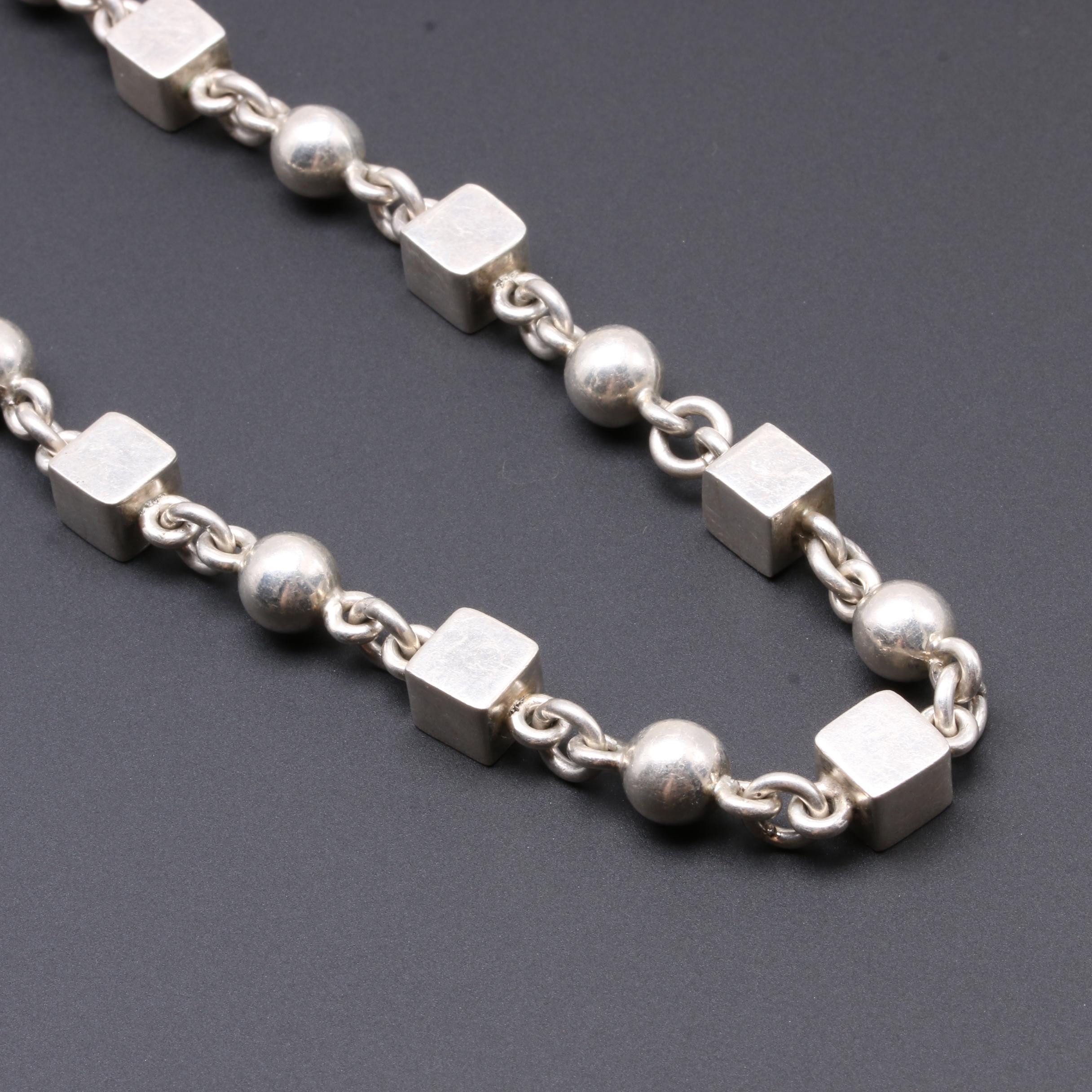 Taxco Mexico Sterling Silver Necklace and Bottle Pendant