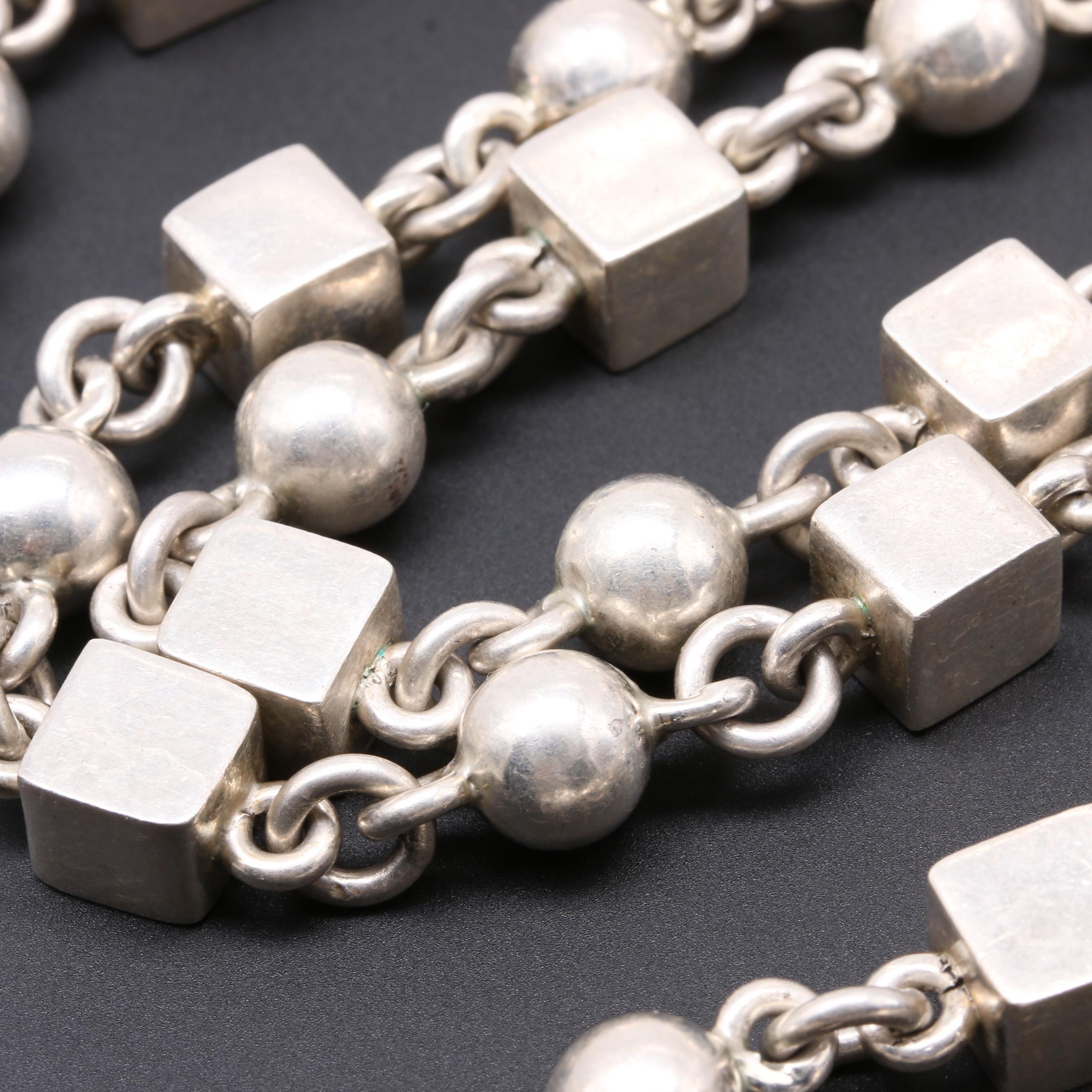 Taxco Mexico Sterling Silver Necklace and Bottle Pendant