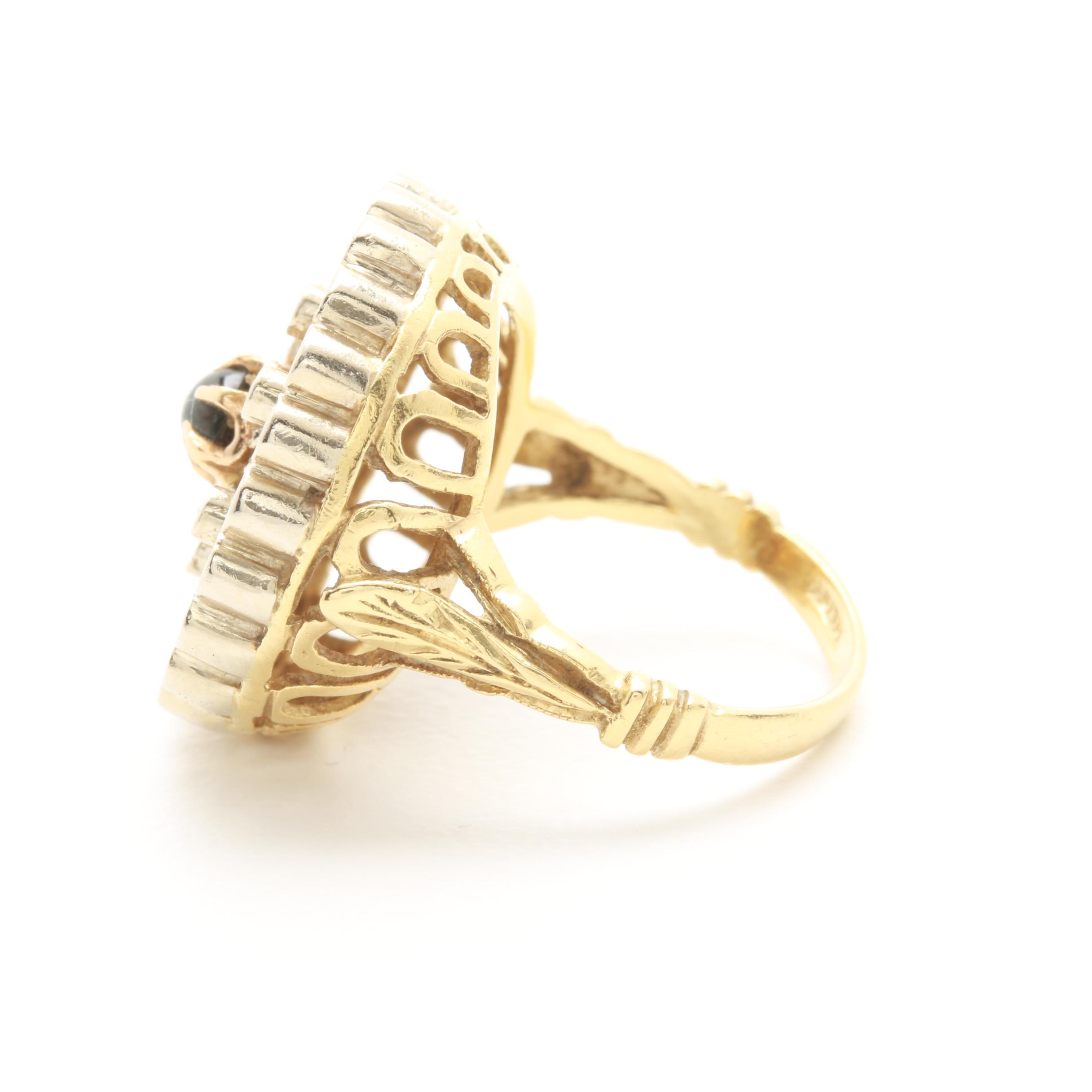 Toliro of Italy 18K Yellow Gold Blue Sapphire and Diamond Ring