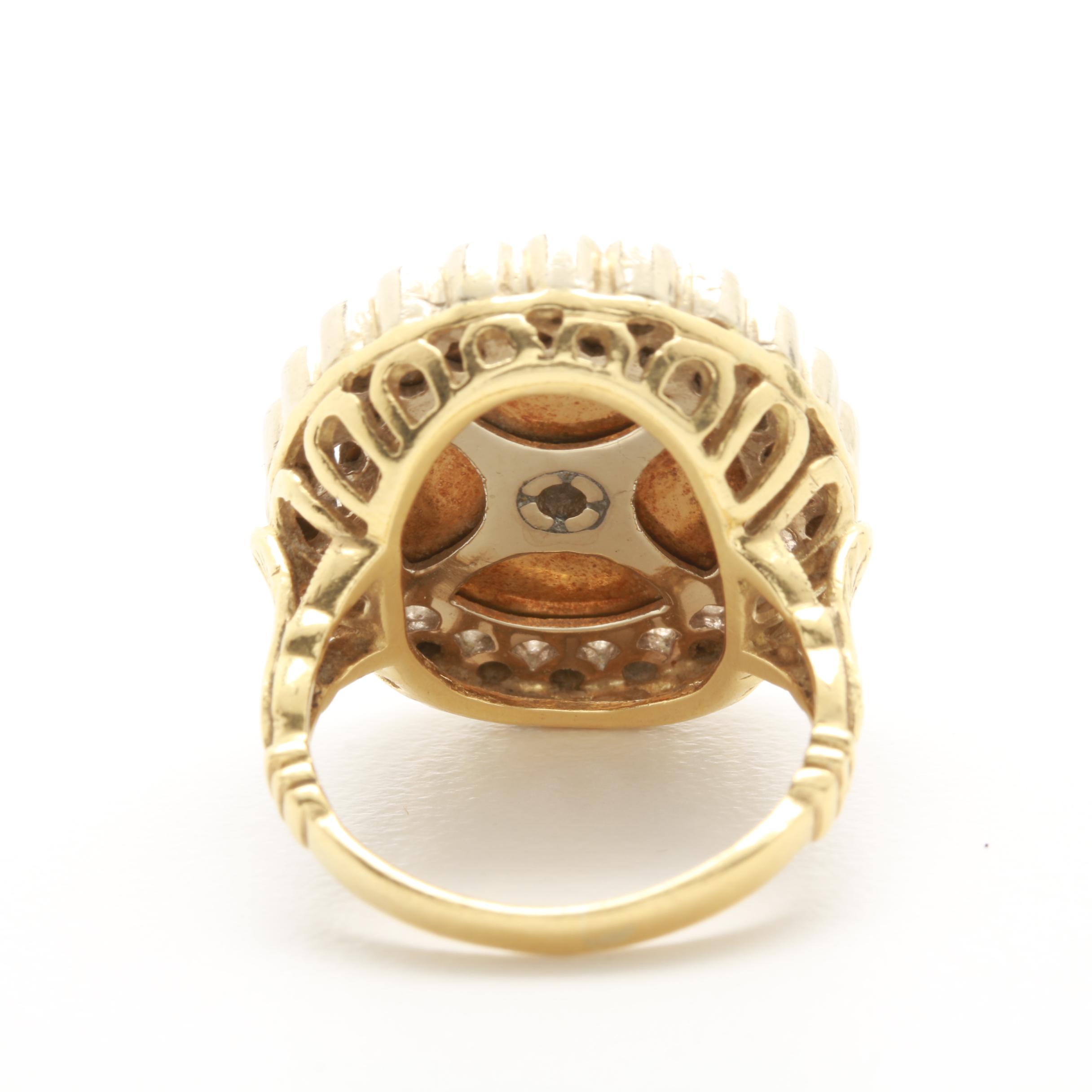 Toliro of Italy 18K Yellow Gold Blue Sapphire and Diamond Ring