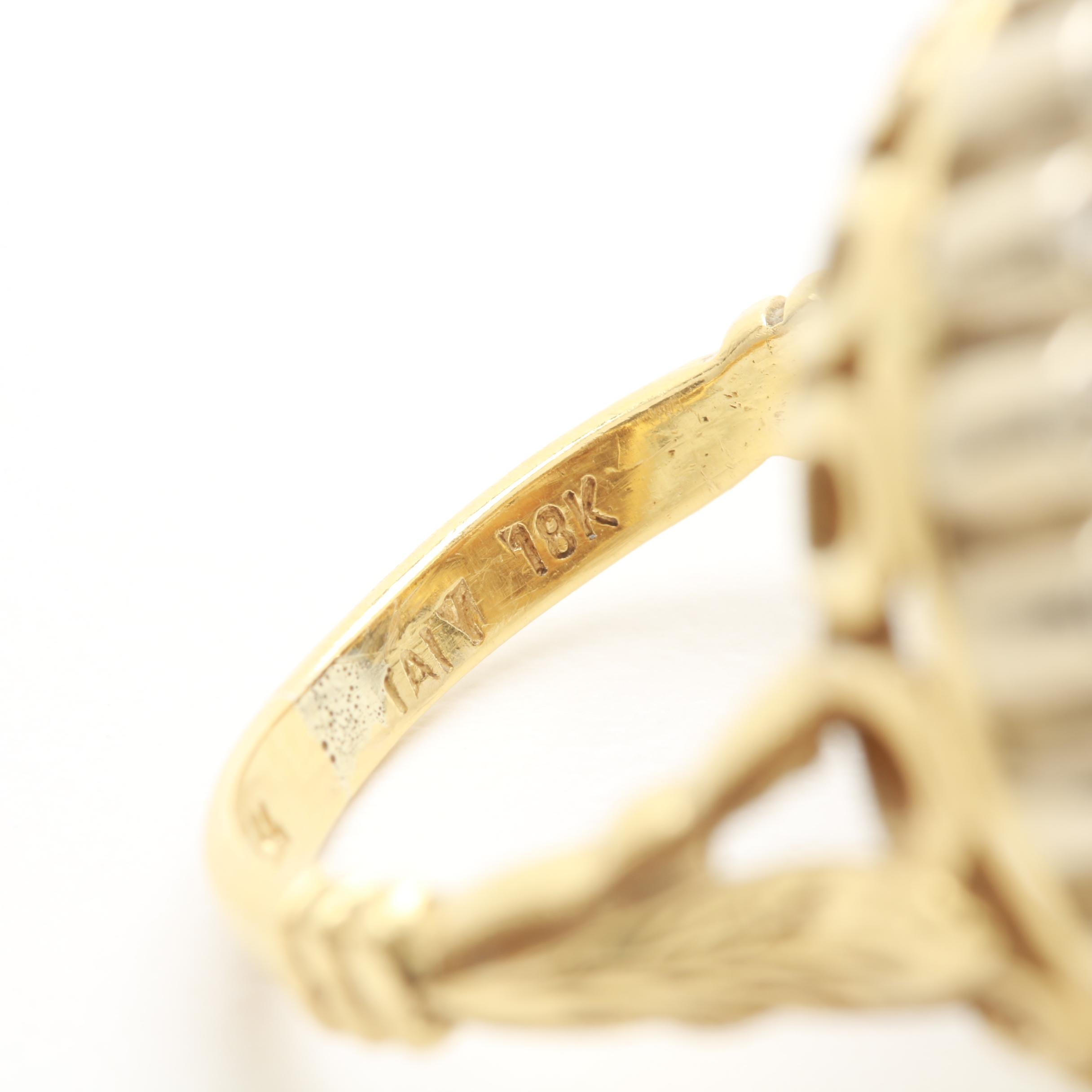 Toliro of Italy 18K Yellow Gold Blue Sapphire and Diamond Ring