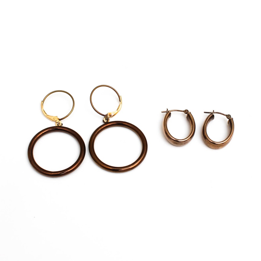 14K Yellow Gold Hoop Earrings