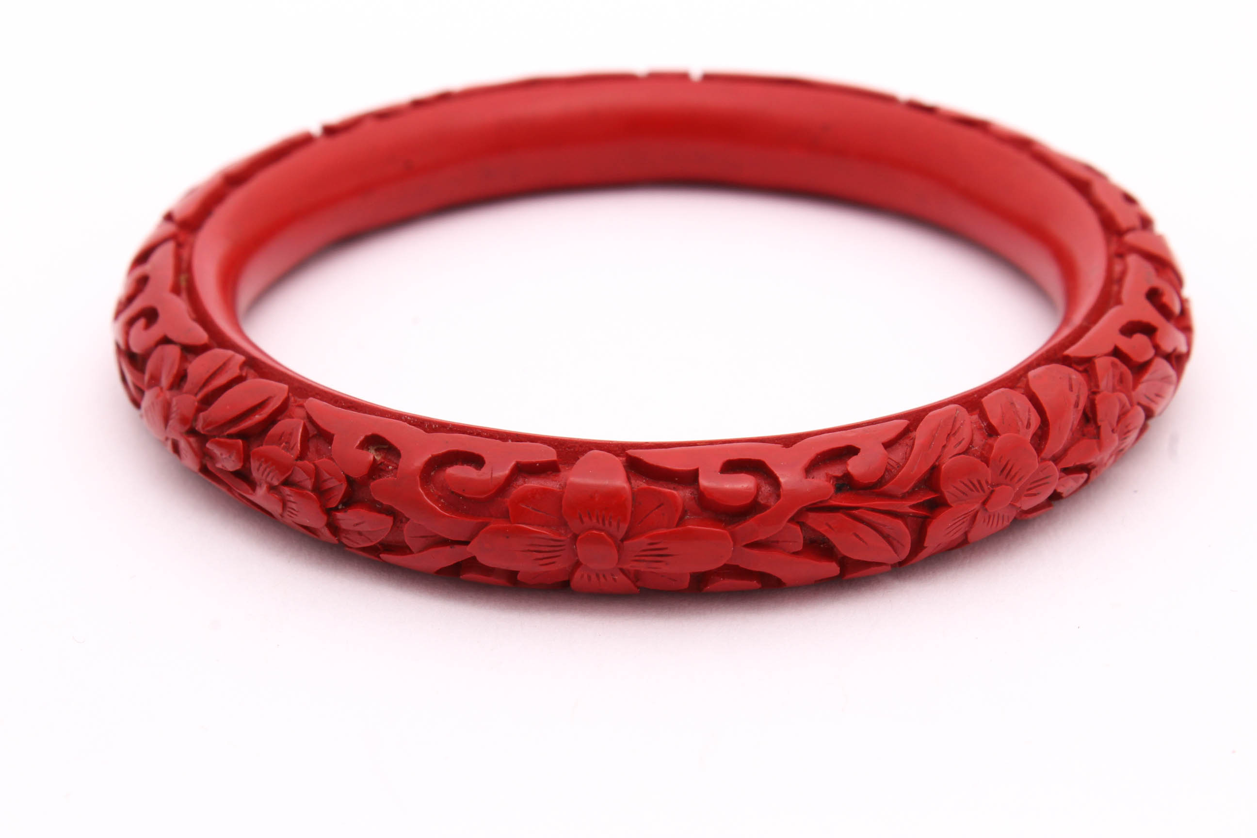 Vintage Carved Cinnabar Bangles