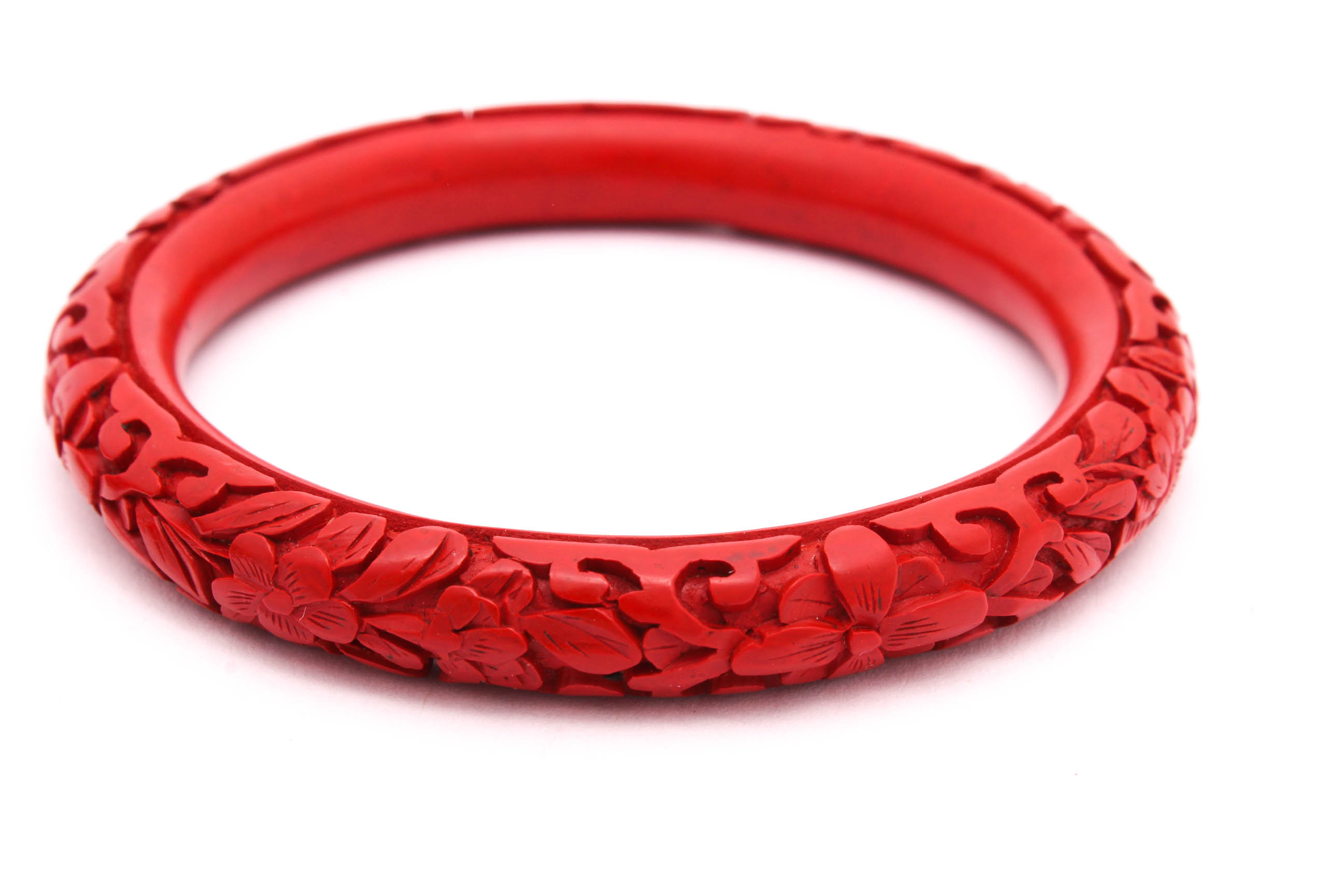 Vintage Carved Cinnabar Bangles