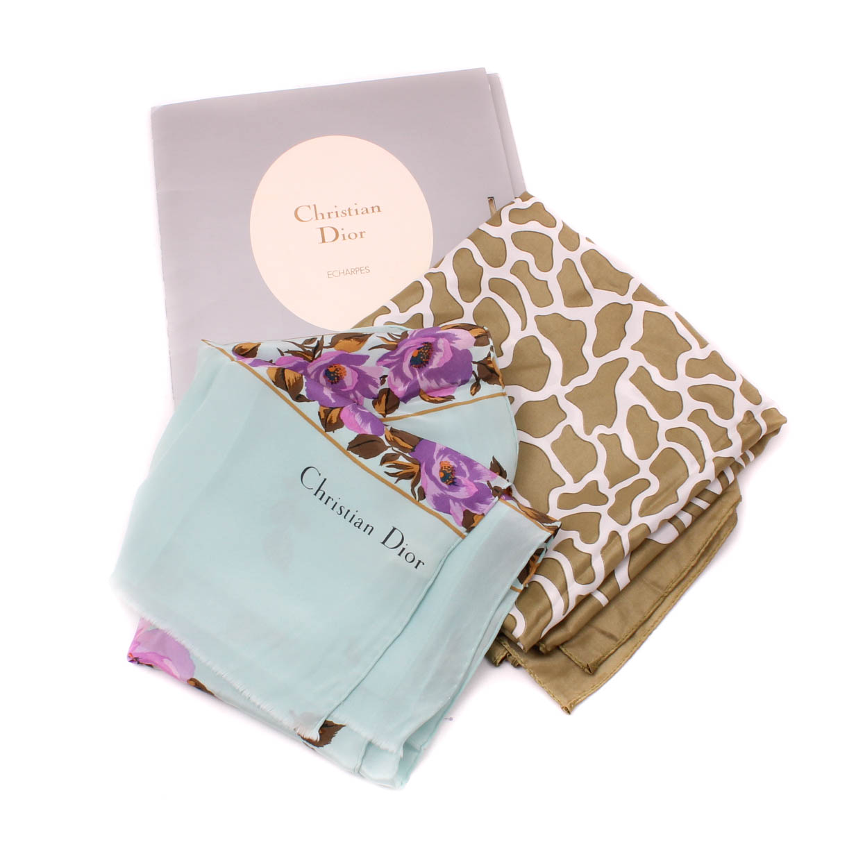 Vintage Silk Scarves featuring Christian Dior