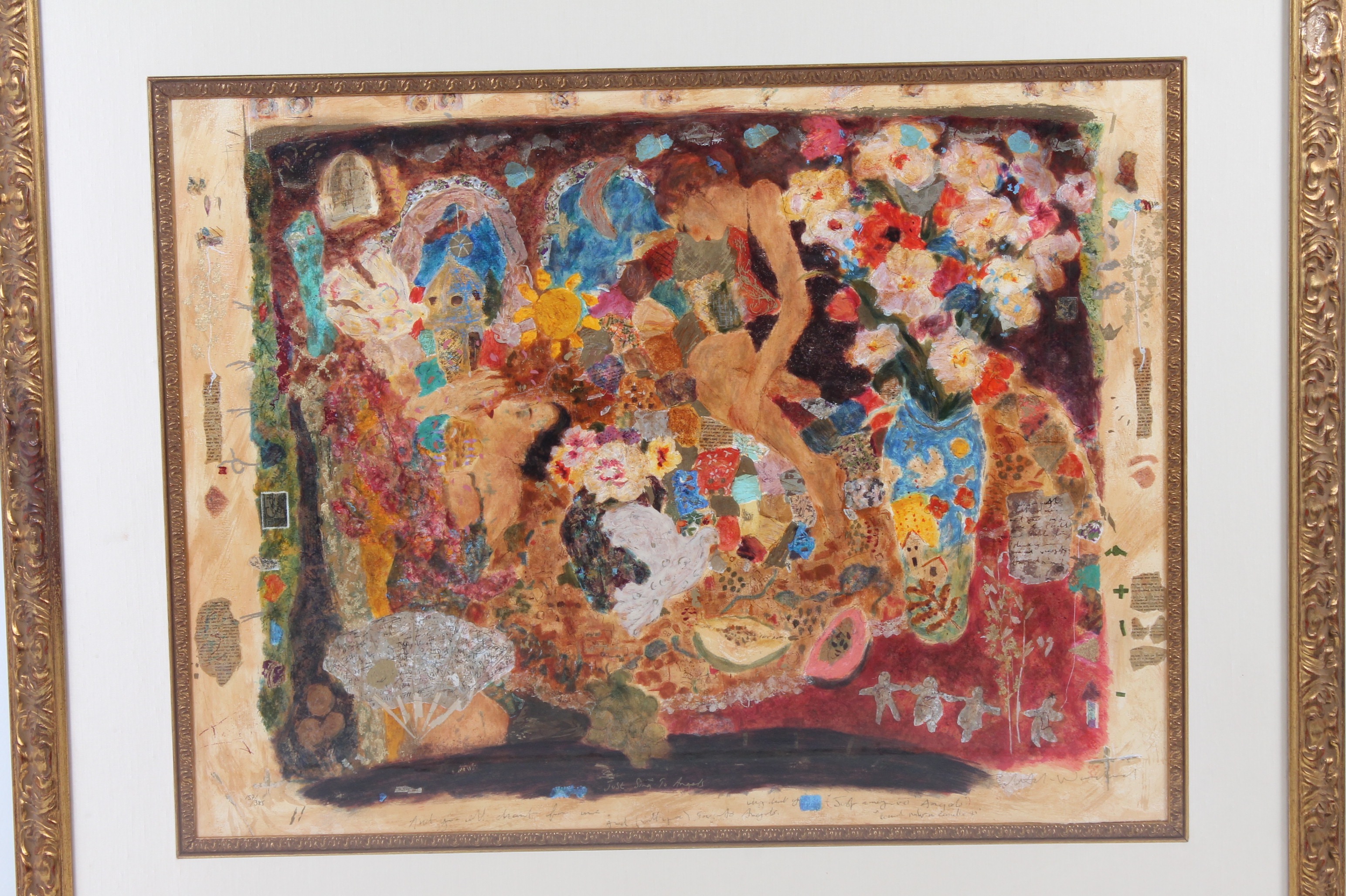 Roy Fairchild-Woodard Embellished Serigraph "Just Sing to the Angels"