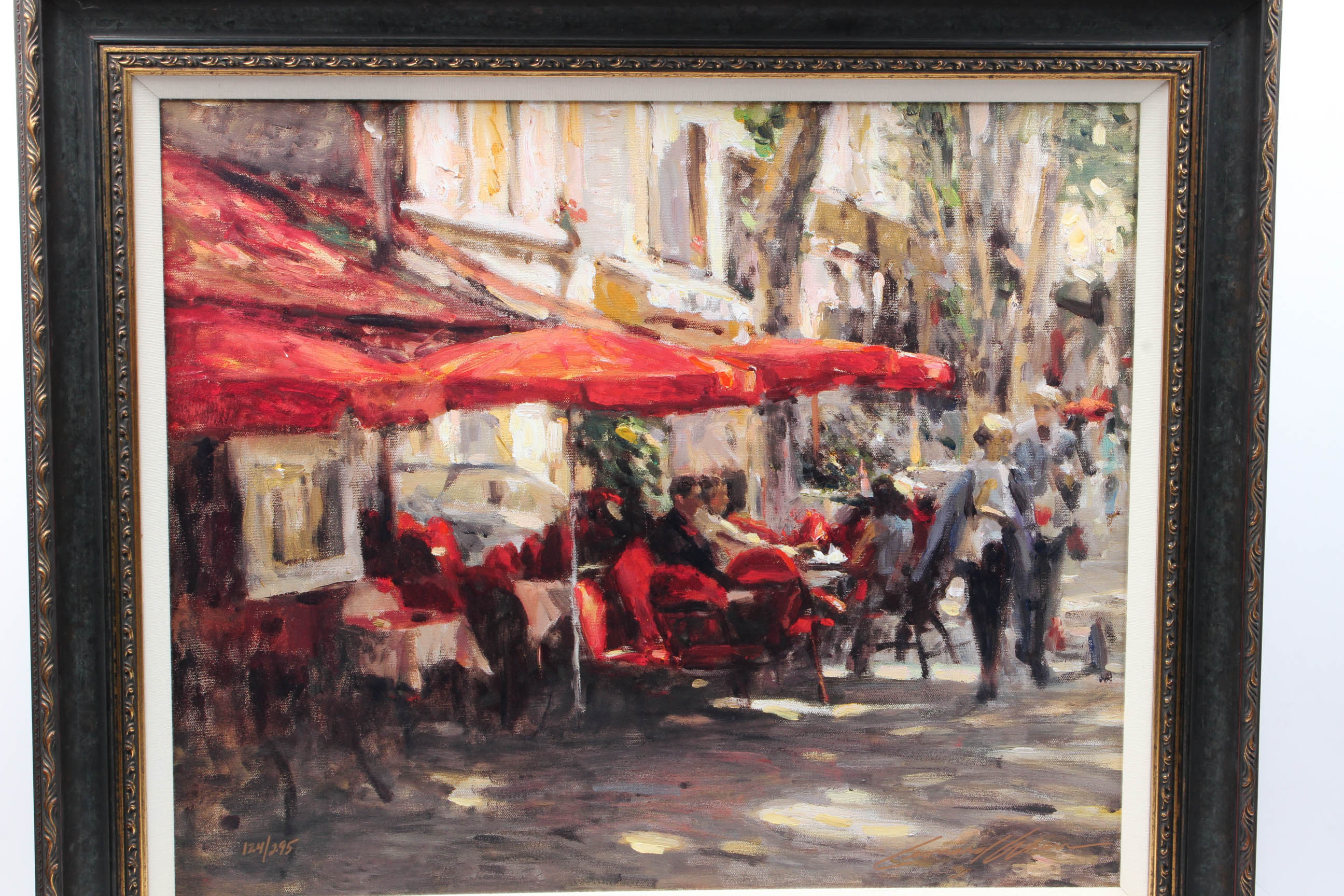 Signed Leonard Wren Limited Edition Giclee "Cafe Aix-en-Provence"