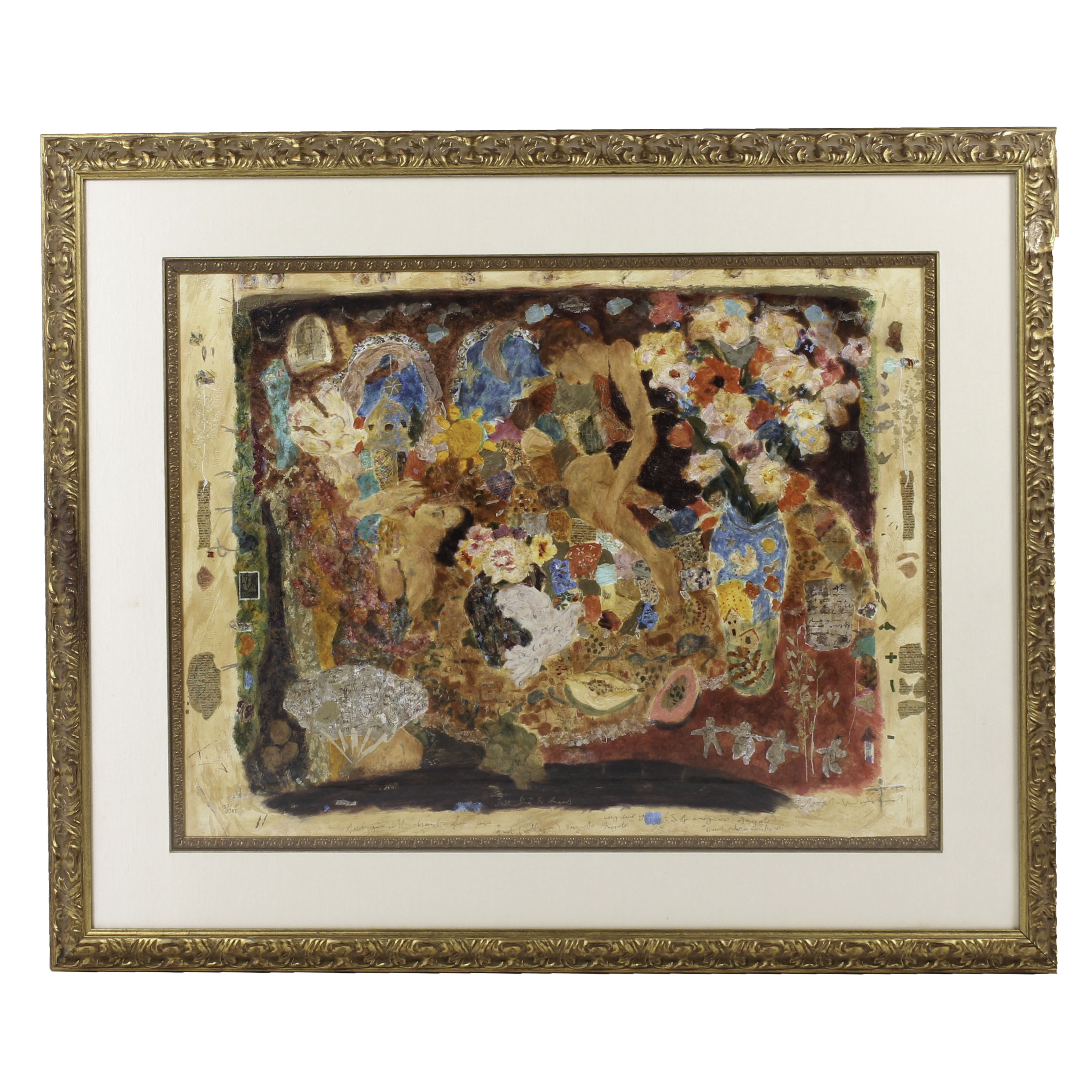Roy Fairchild-Woodard Embellished Serigraph "Just Sing to the Angels"