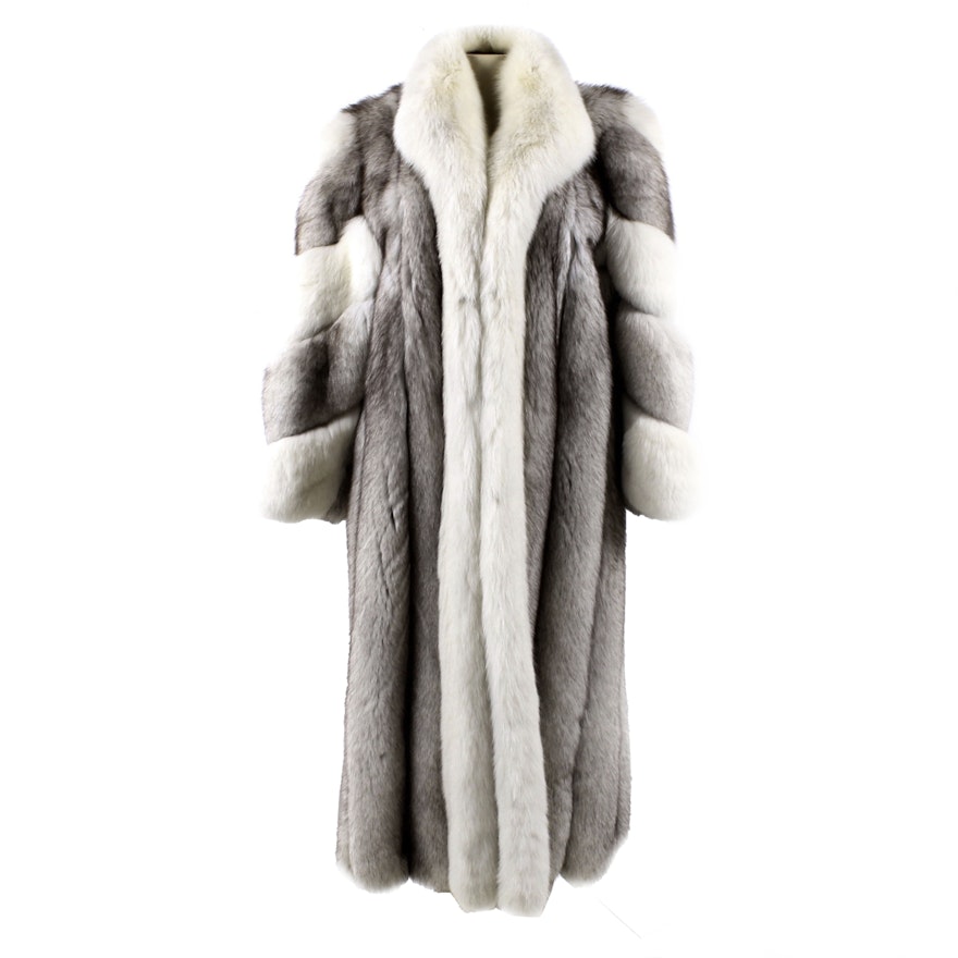 Saga Fox Blue and Arctic Fox Fur Coat