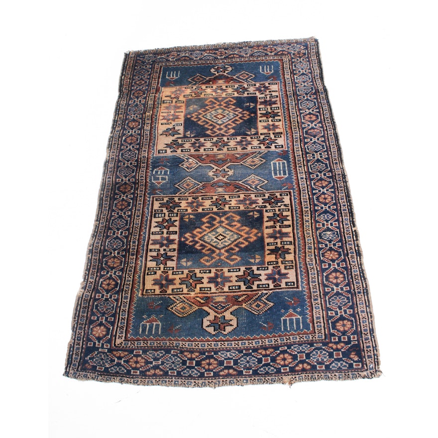 3' x 5' Circa 1890s Hand-Knotted Caucasian Kazak Rug