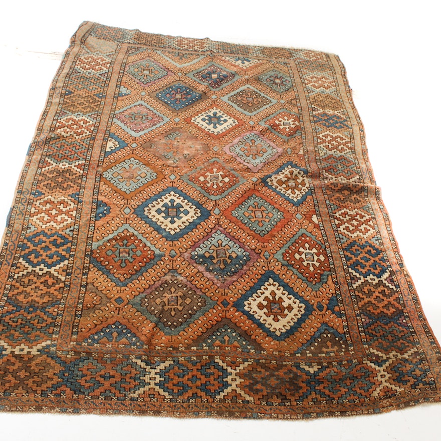 5' x 7' Circa 1890s Hand-Knotted Caucasian Kazak Rug