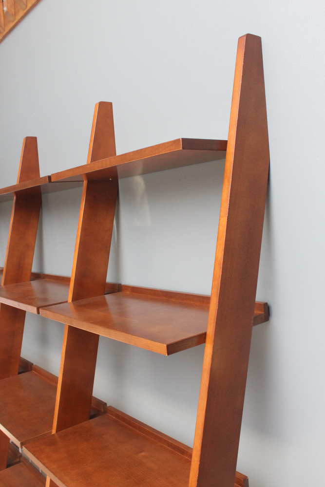 Modern Wooden Slant Front Ladder Bookcase