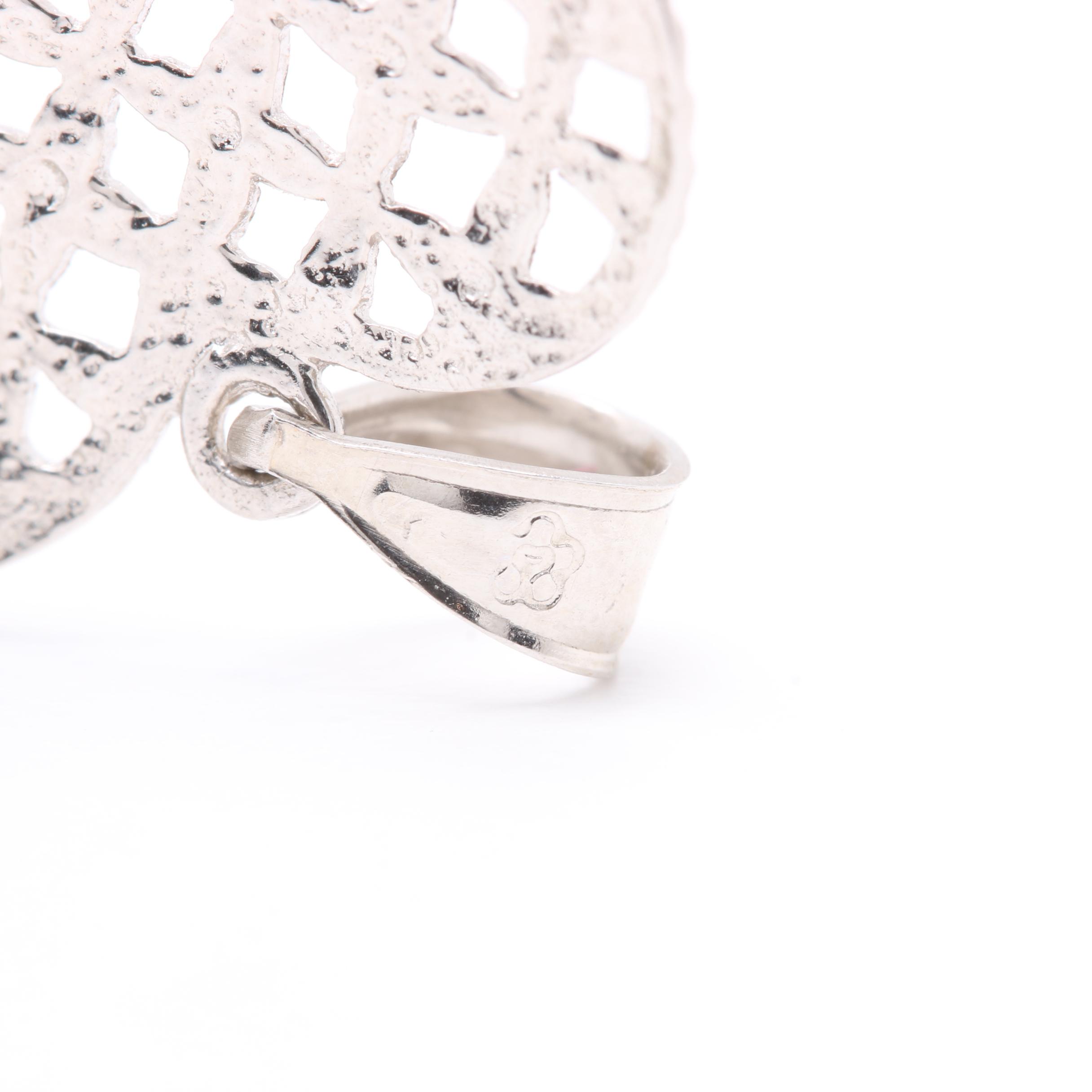 10K Yellow Gold Mickey Mouse Pendant and 14K White Gold Heart Pendant