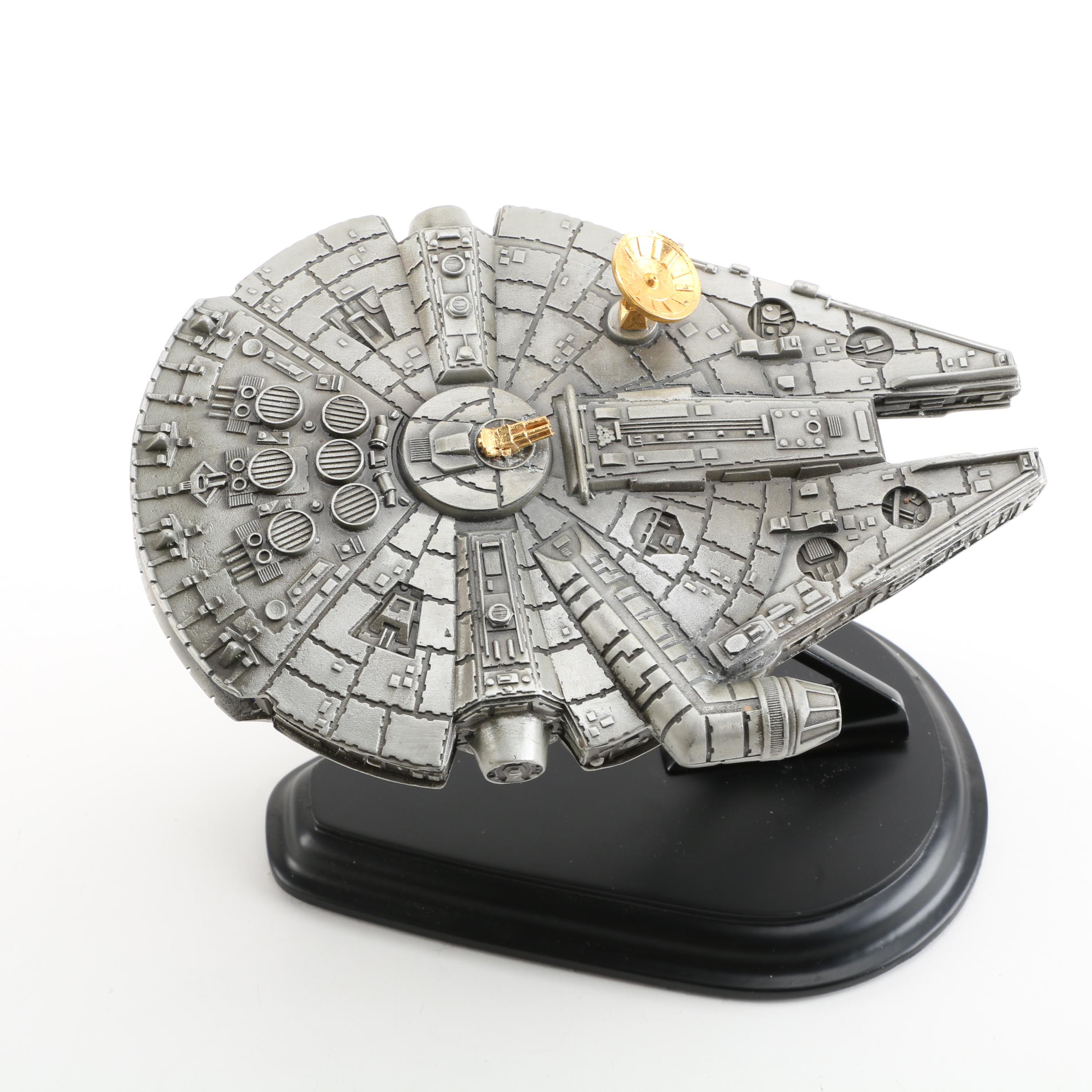 The Franklin Mint "Star Wars" Millennium Falcon Figurine with Stand, Paperwork
