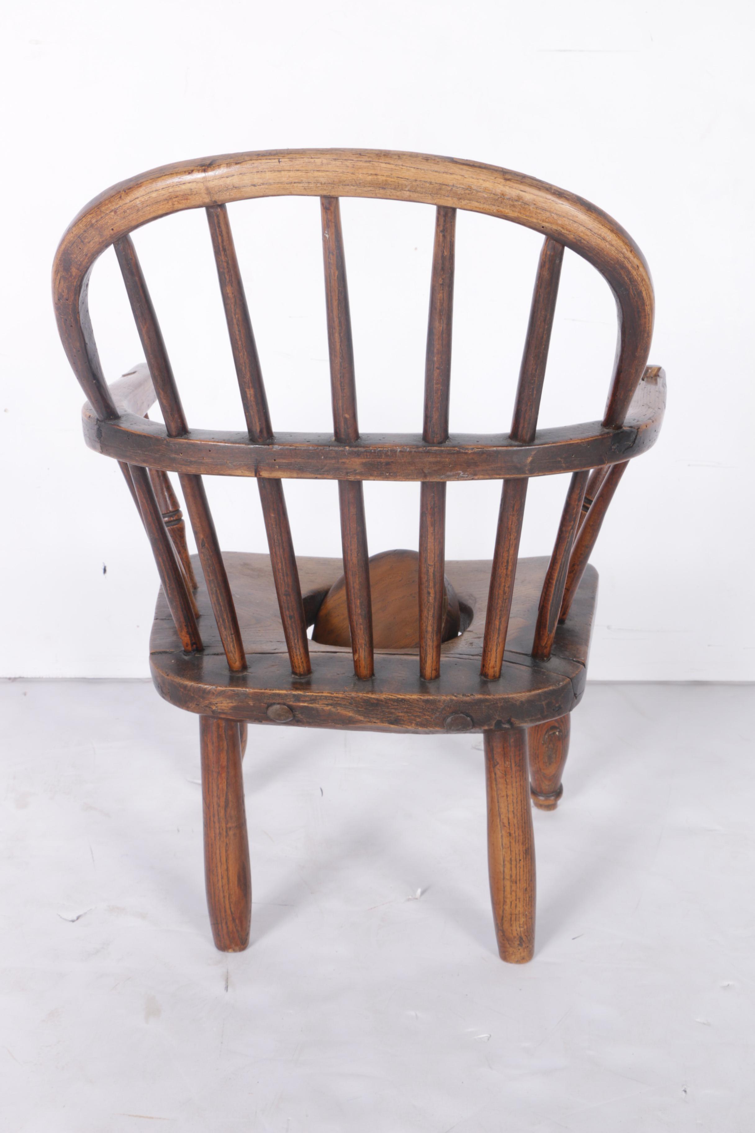 Antique Oak Child's Commode Chair