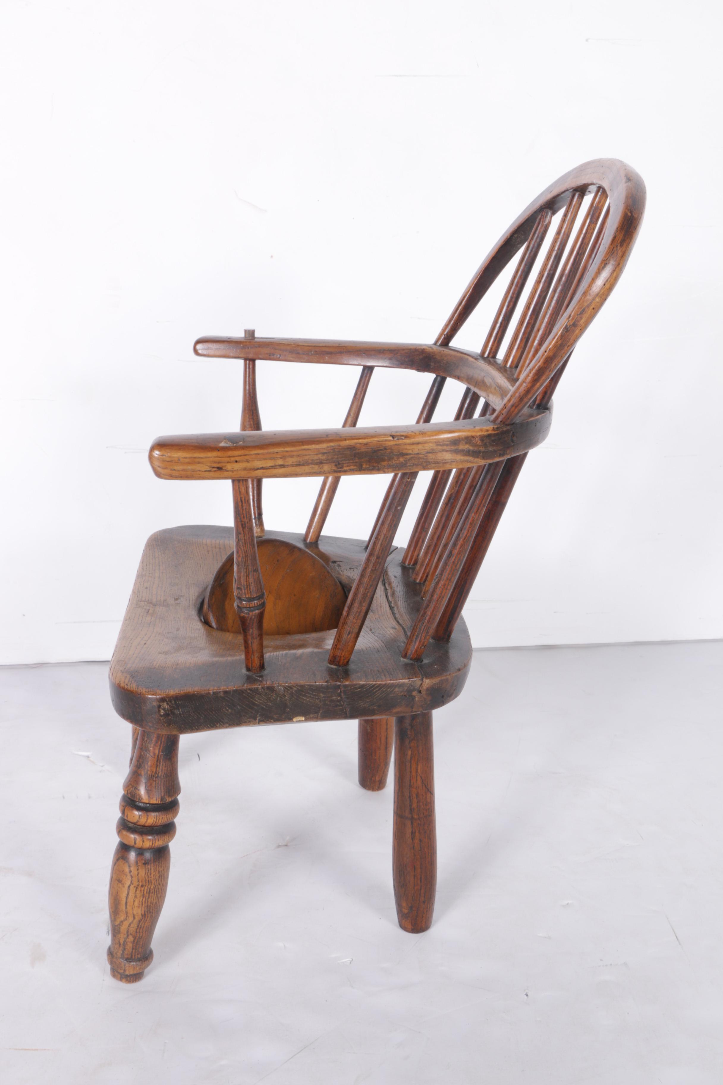 Antique Oak Child's Commode Chair