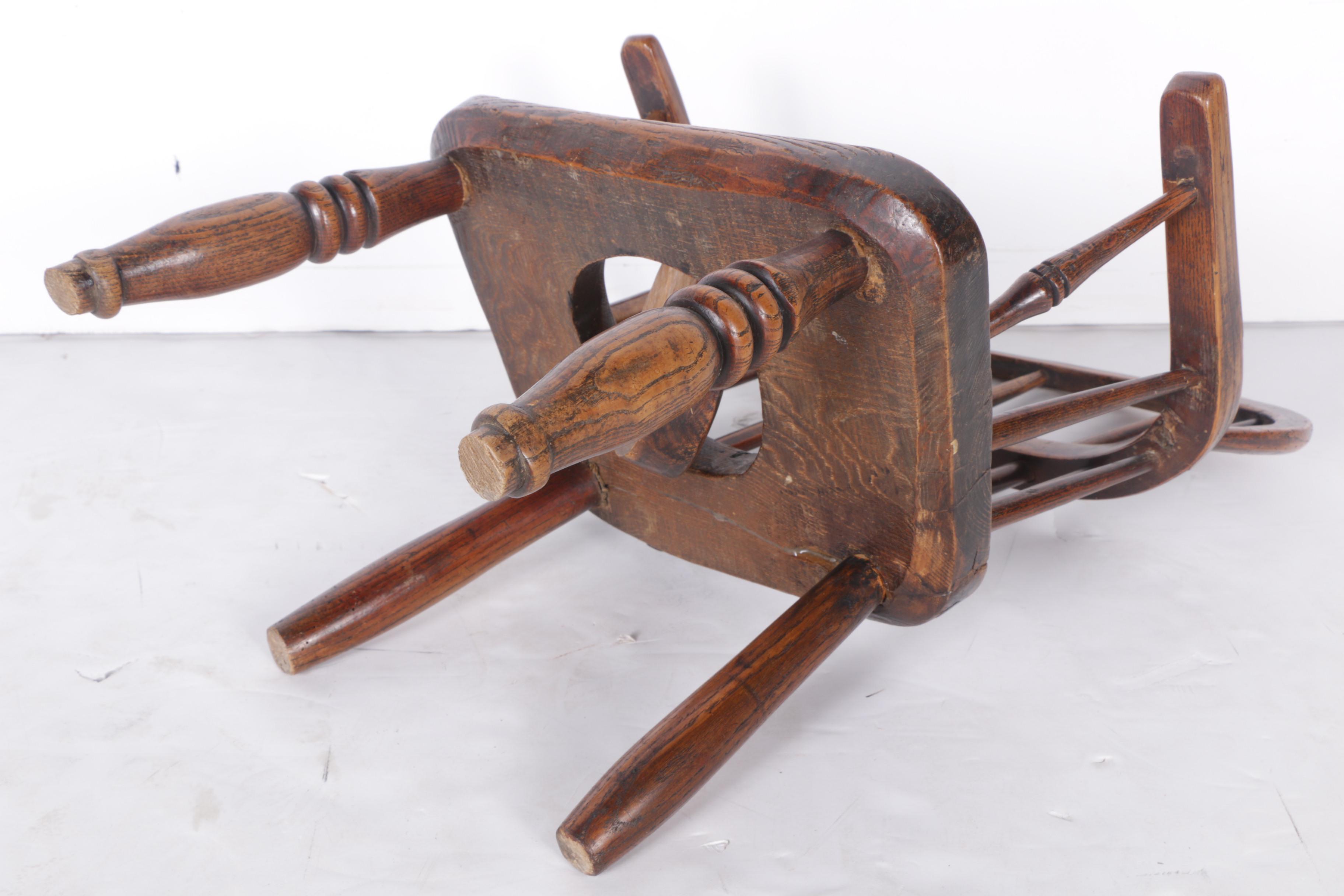 Antique Oak Child's Commode Chair