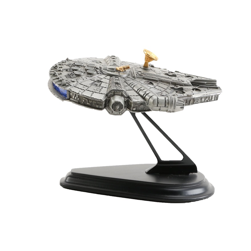 The Franklin Mint "Star Wars" Millennium Falcon Figurine with Stand, Paperwork