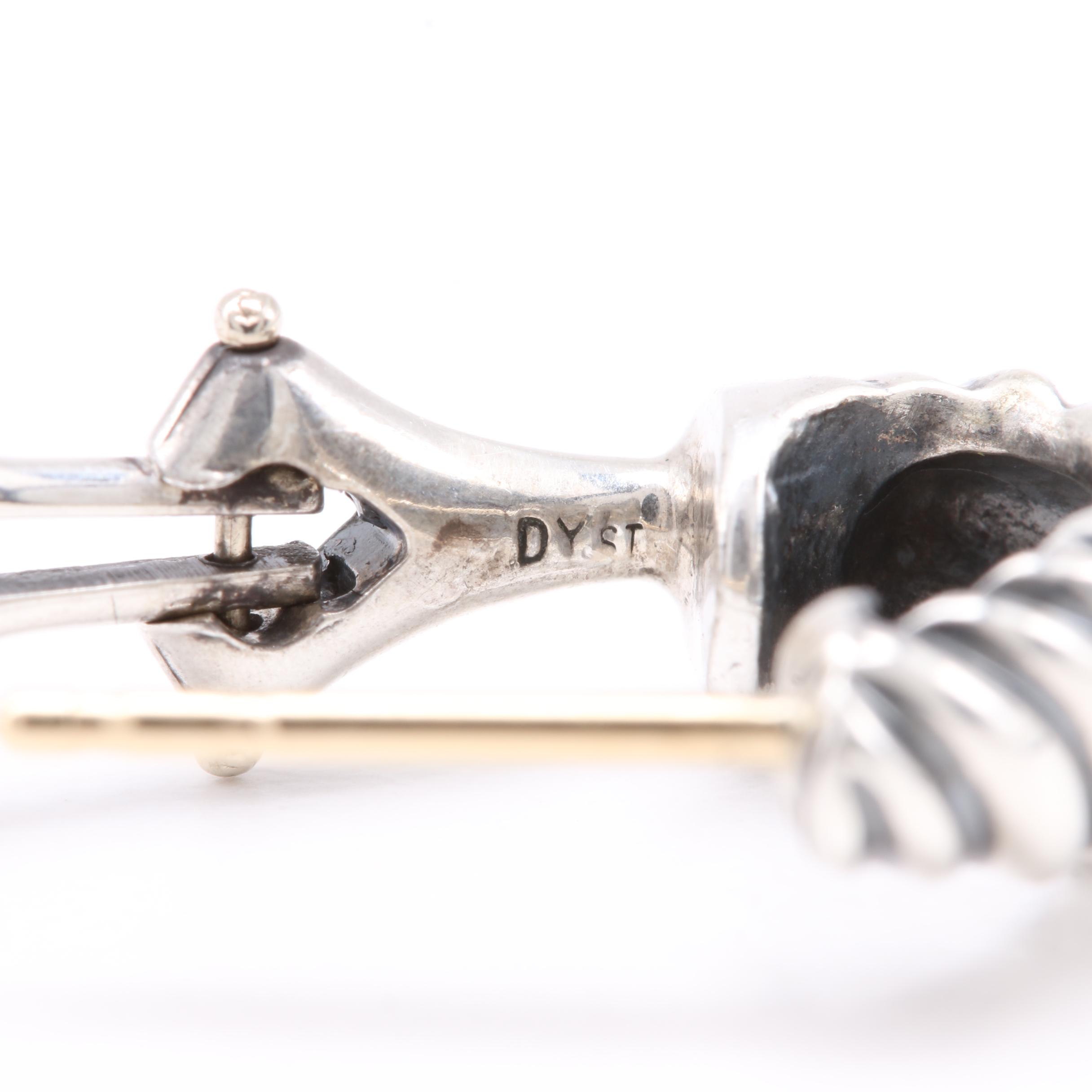 David Yurman Sterling Silver Peridot Earrings With 14K Yellow Gold Enhancers