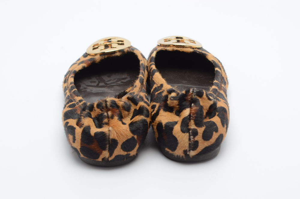 Tory Burch Leopard Print Dyed Calfskin Flats