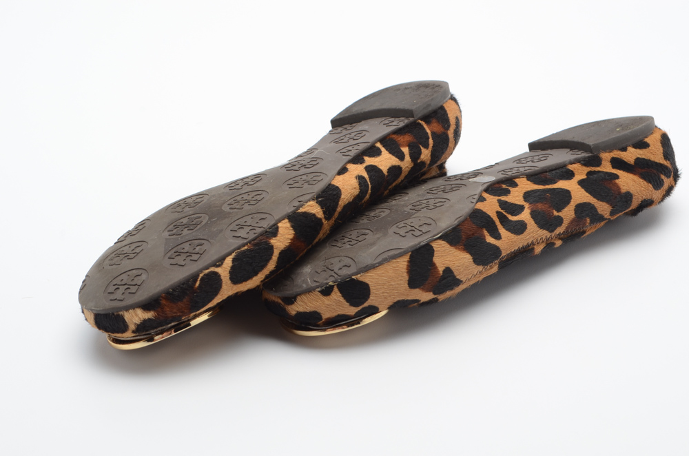 Tory Burch Leopard Print Dyed Calfskin Flats
