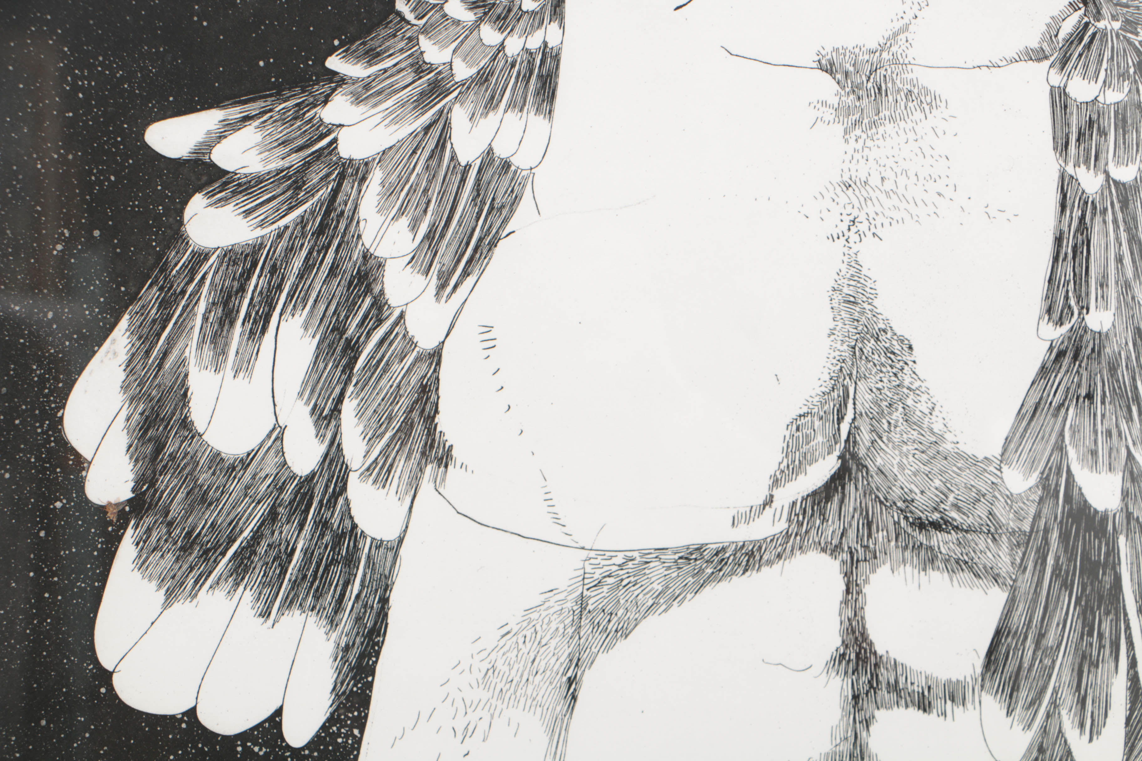 Leonard Baskin Artist's Proof Etching "Yom Kippur Angel"